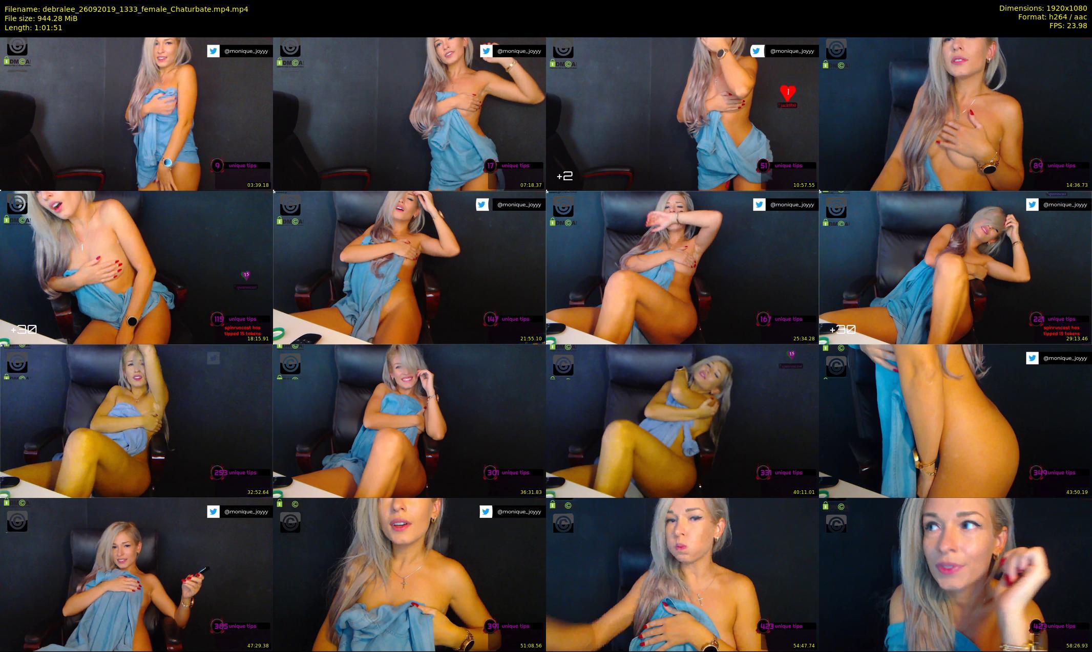 debralee — 62 minute Chaturbate female cam show recording, 1080p, Sep 26, 2019
