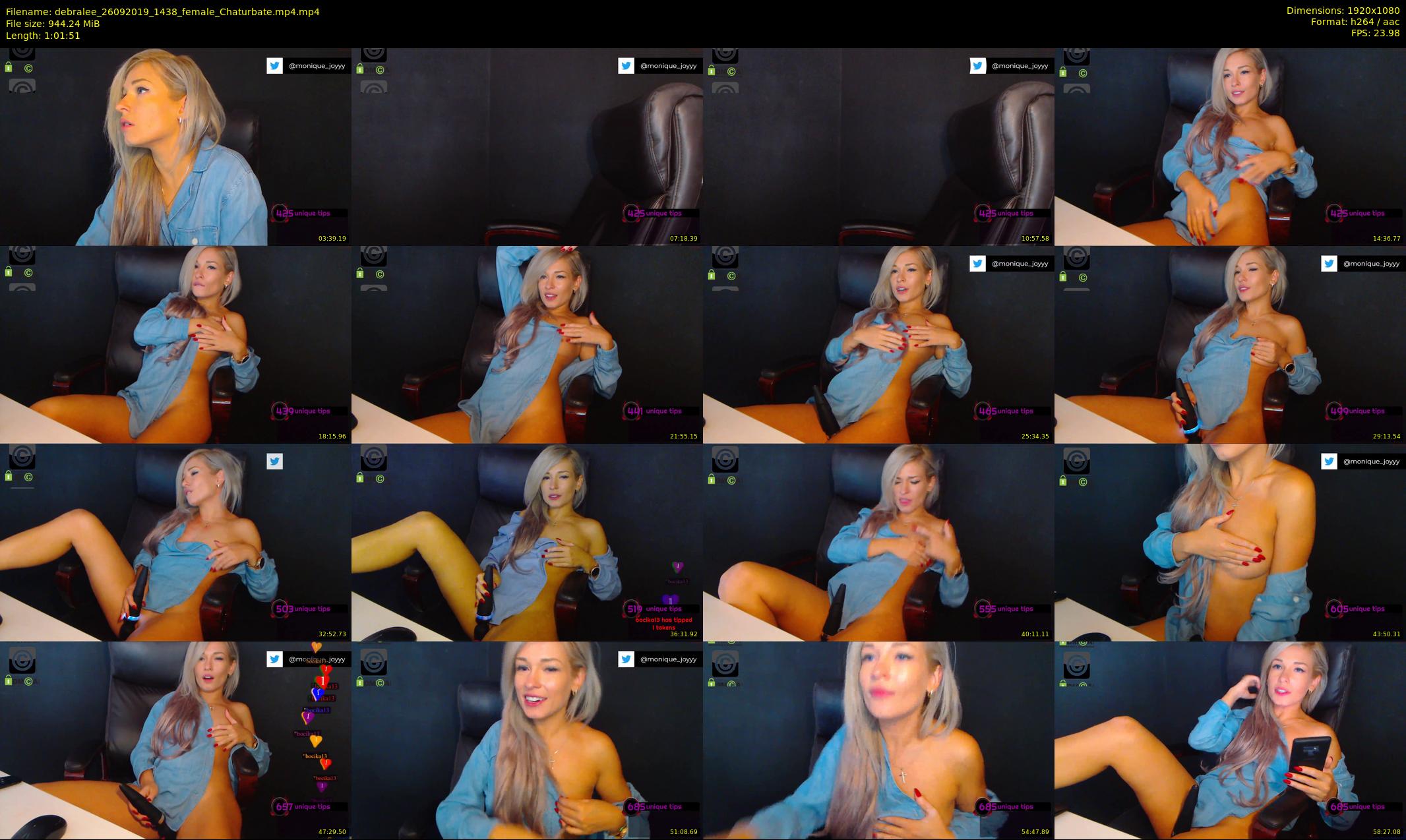 debralee — 62 minute Chaturbate female cam show recording, 1080p, Sep 26, 2019