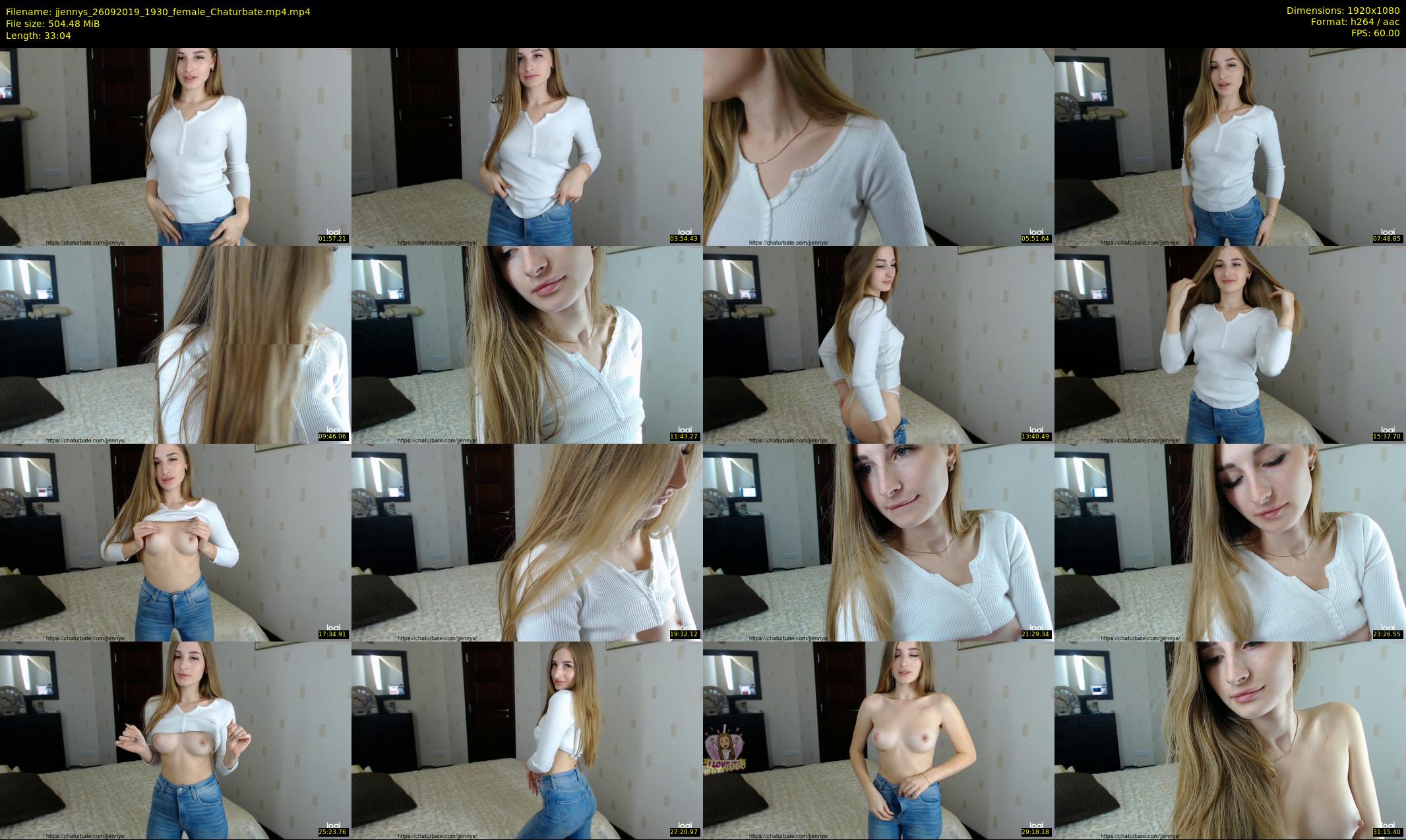 jjennys — 34 minute Chaturbate female cam show recording, 1080p, Sep 26, 2019