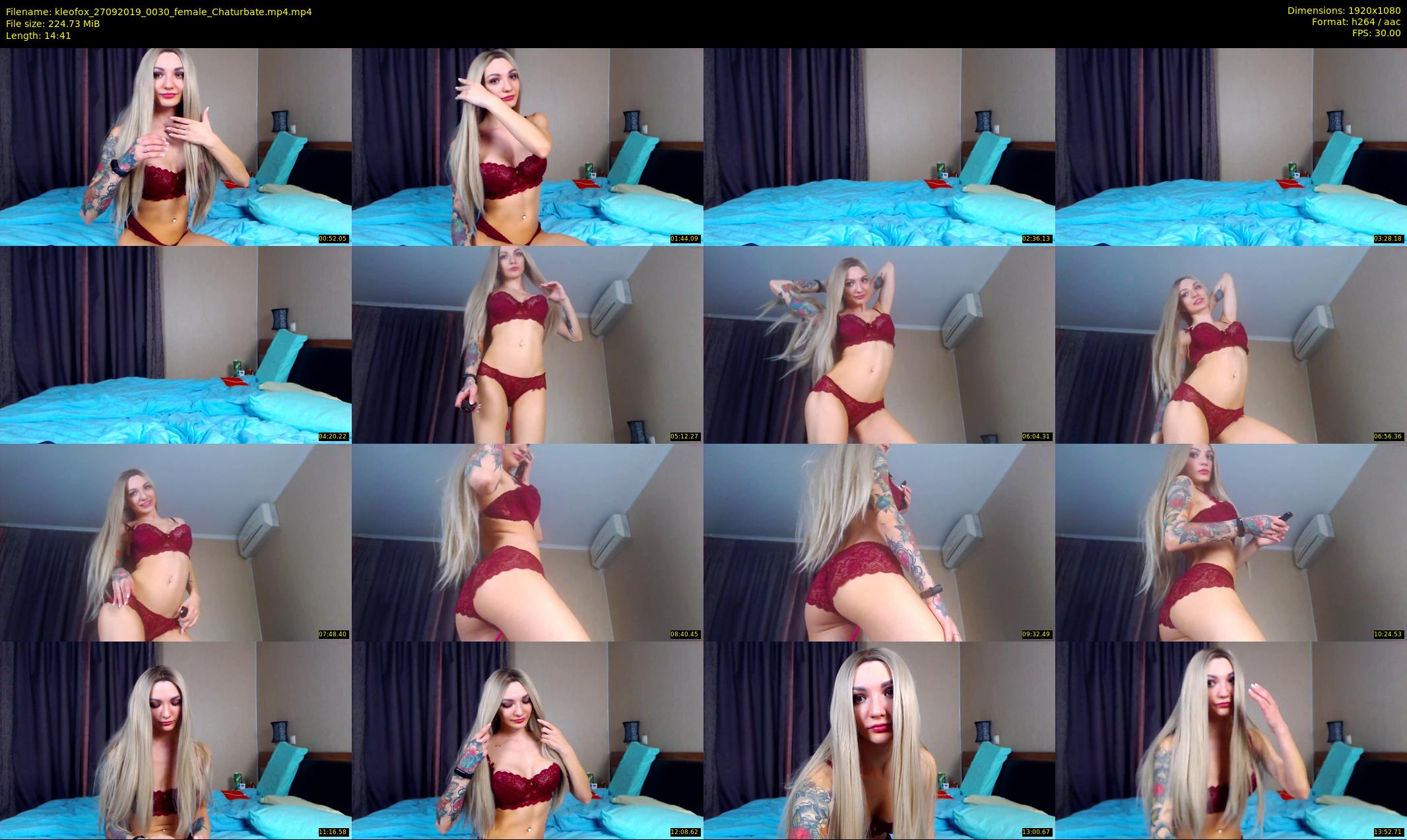 kleofox — 15 minute Chaturbate female cam show recording, 1080p, Sep 27, 2019