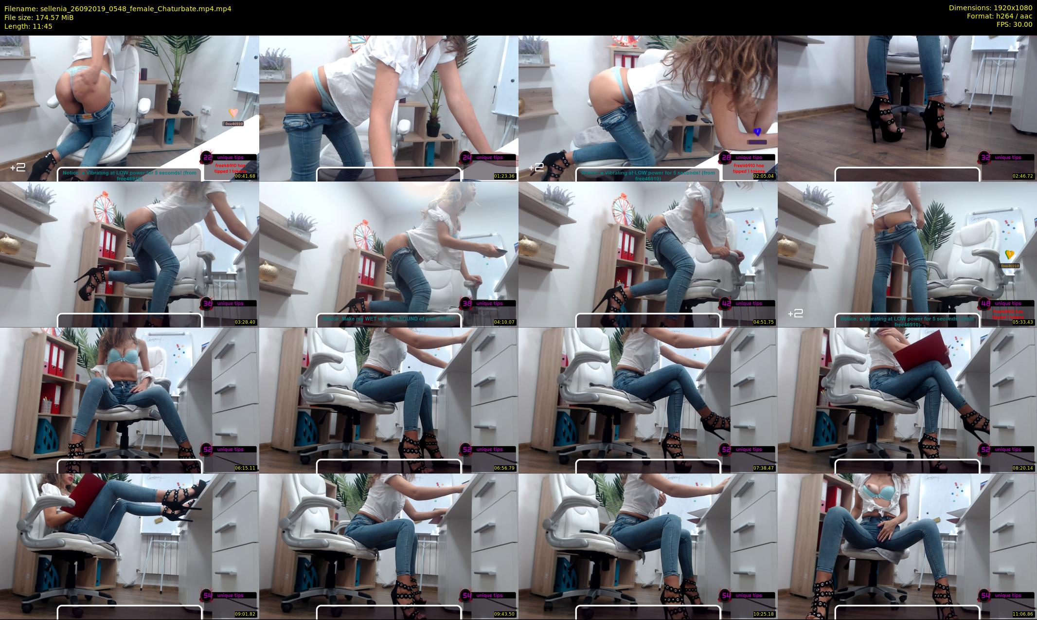 sellenia — 12 minute Chaturbate female cam show recording, 1080p, Sep 26, 2019