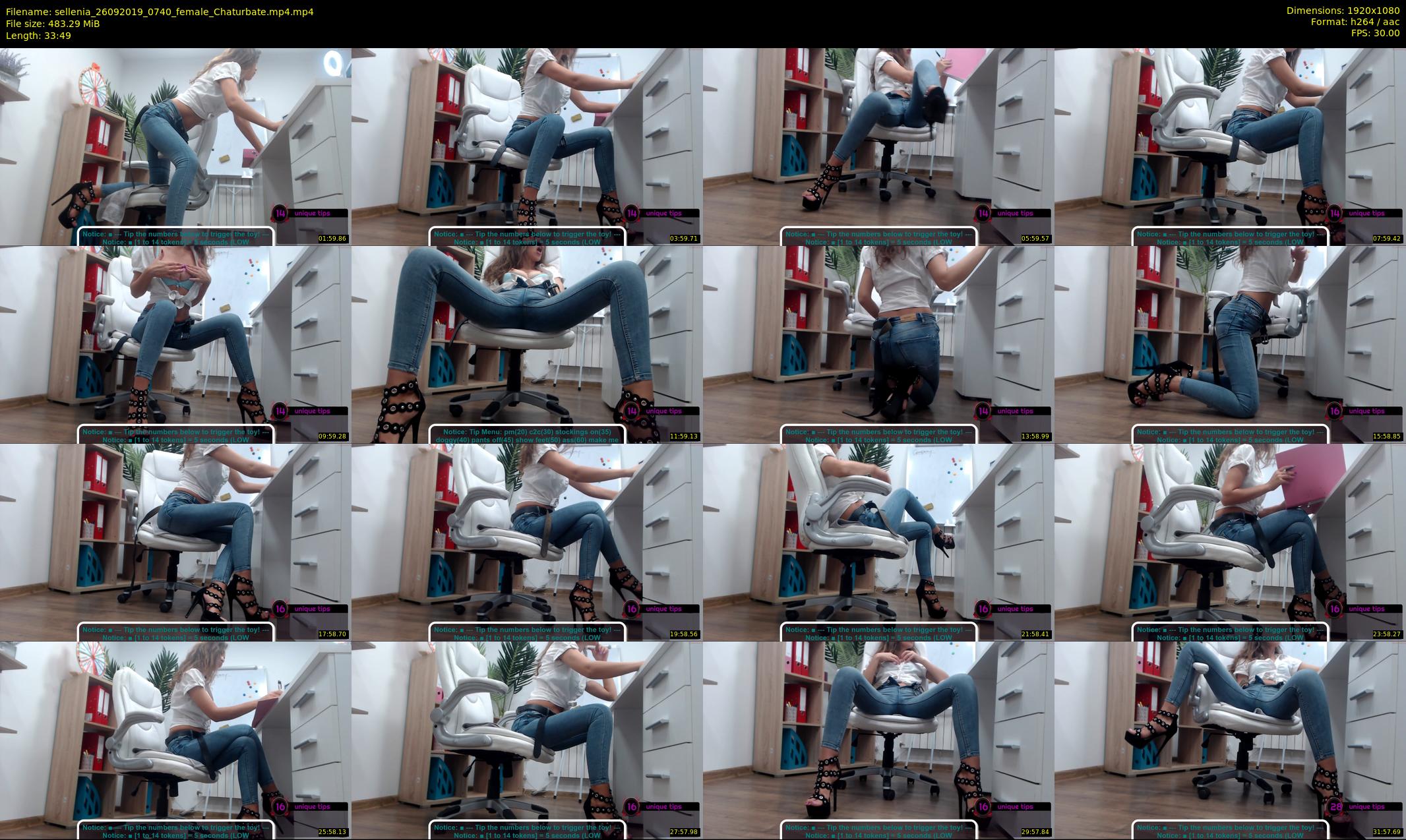 sellenia — 34 minute Chaturbate female cam show recording, 1080p, Sep 26, 2019