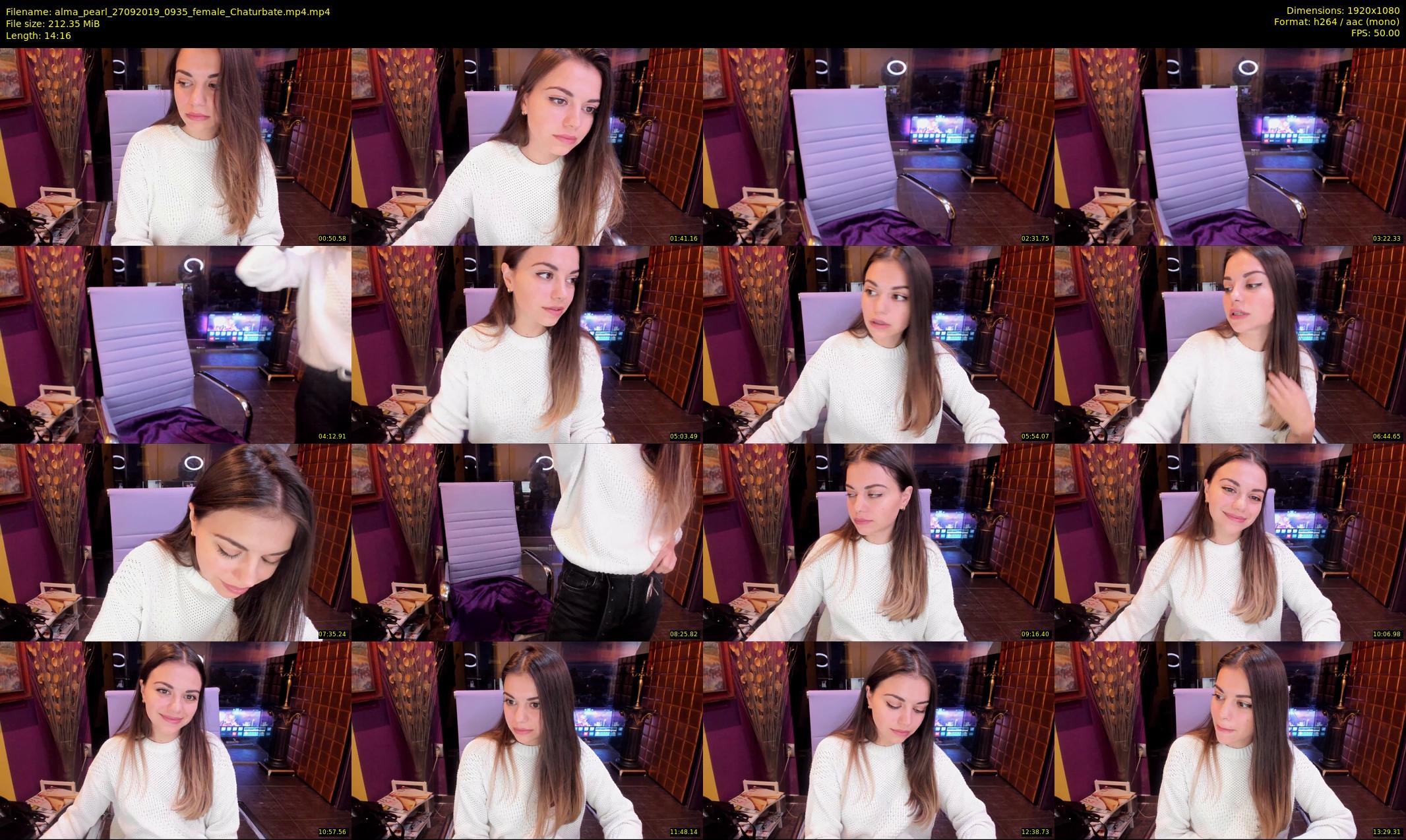 alma_pearl — 15 minute Chaturbate female cam show recording, 1080p, Sep 27, 2019