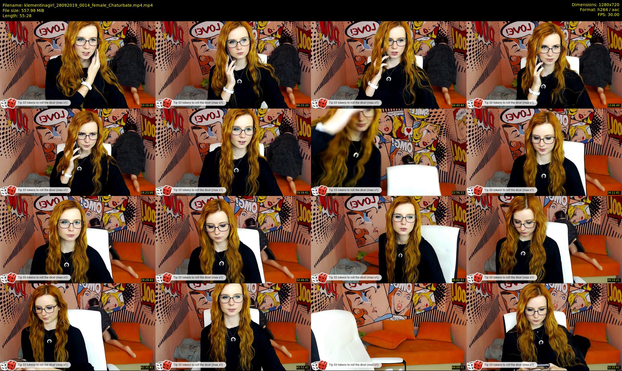 klementinagirl — 56 minute Chaturbate female cam show recording, 720p, Sep 28, 2019