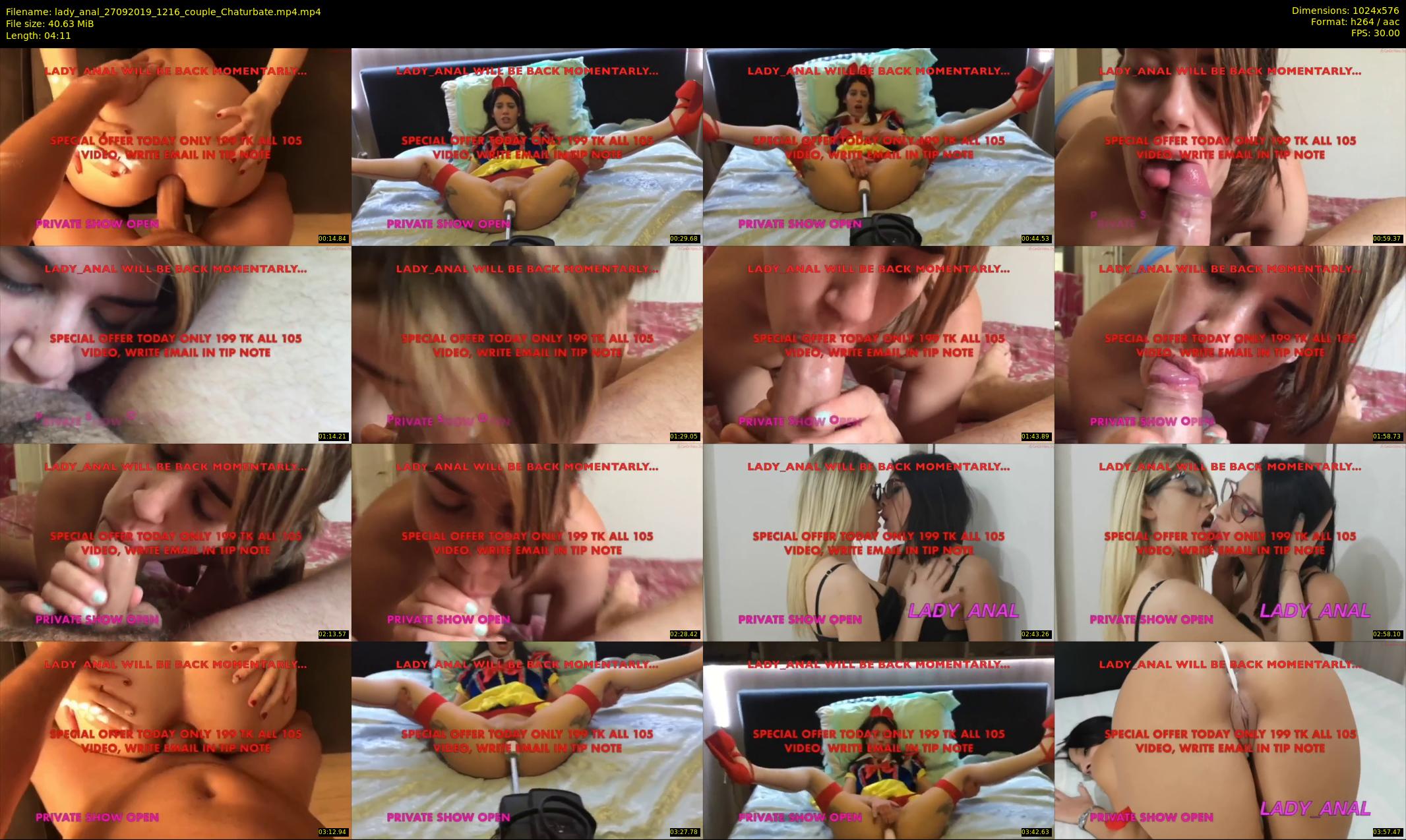 lady_anal — 5 minute Chaturbate female cam show recording, 480p, Sep 27, 2019