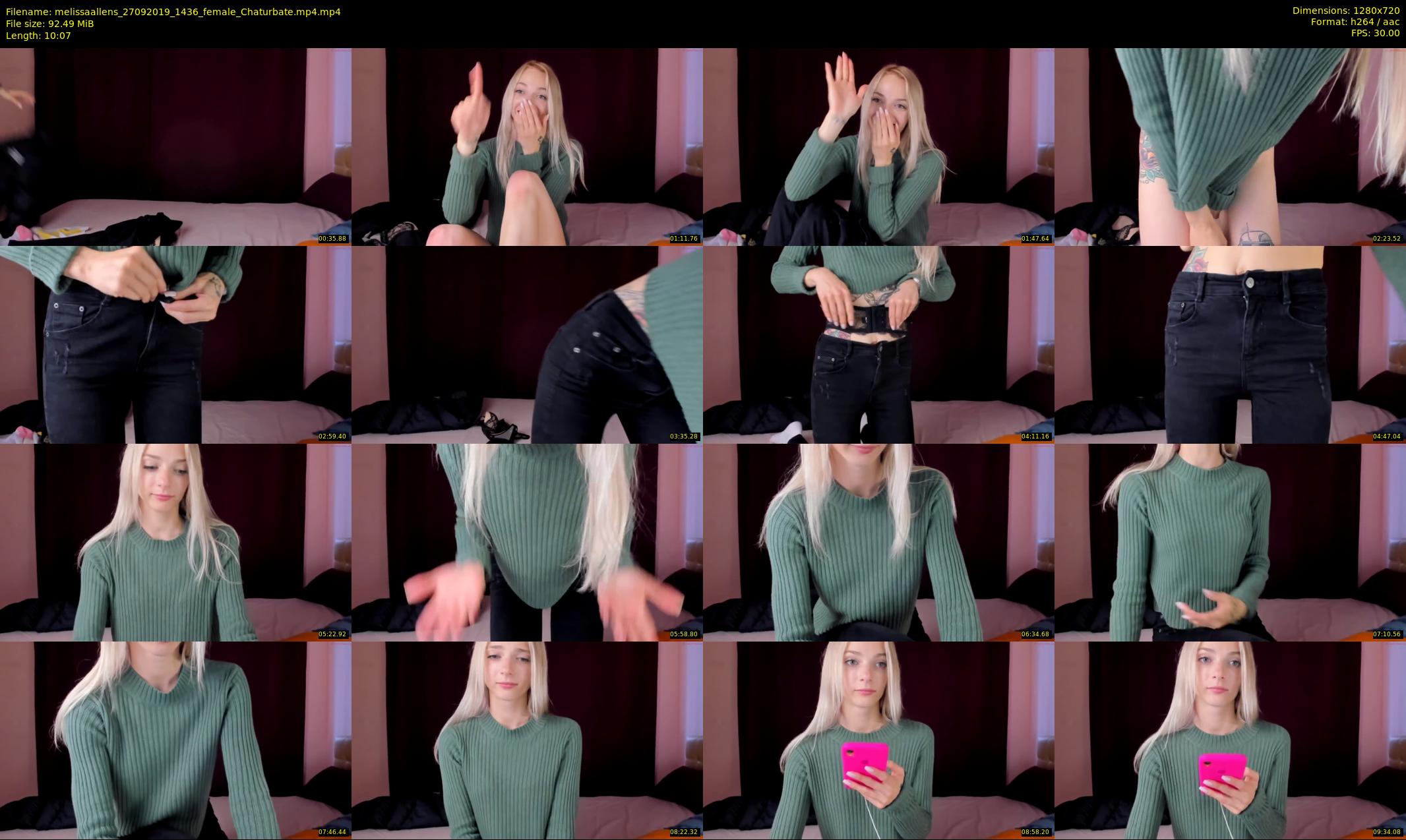 melissaallens — 11 minute Chaturbate female cam show recording, 720p, Sep 27, 2019