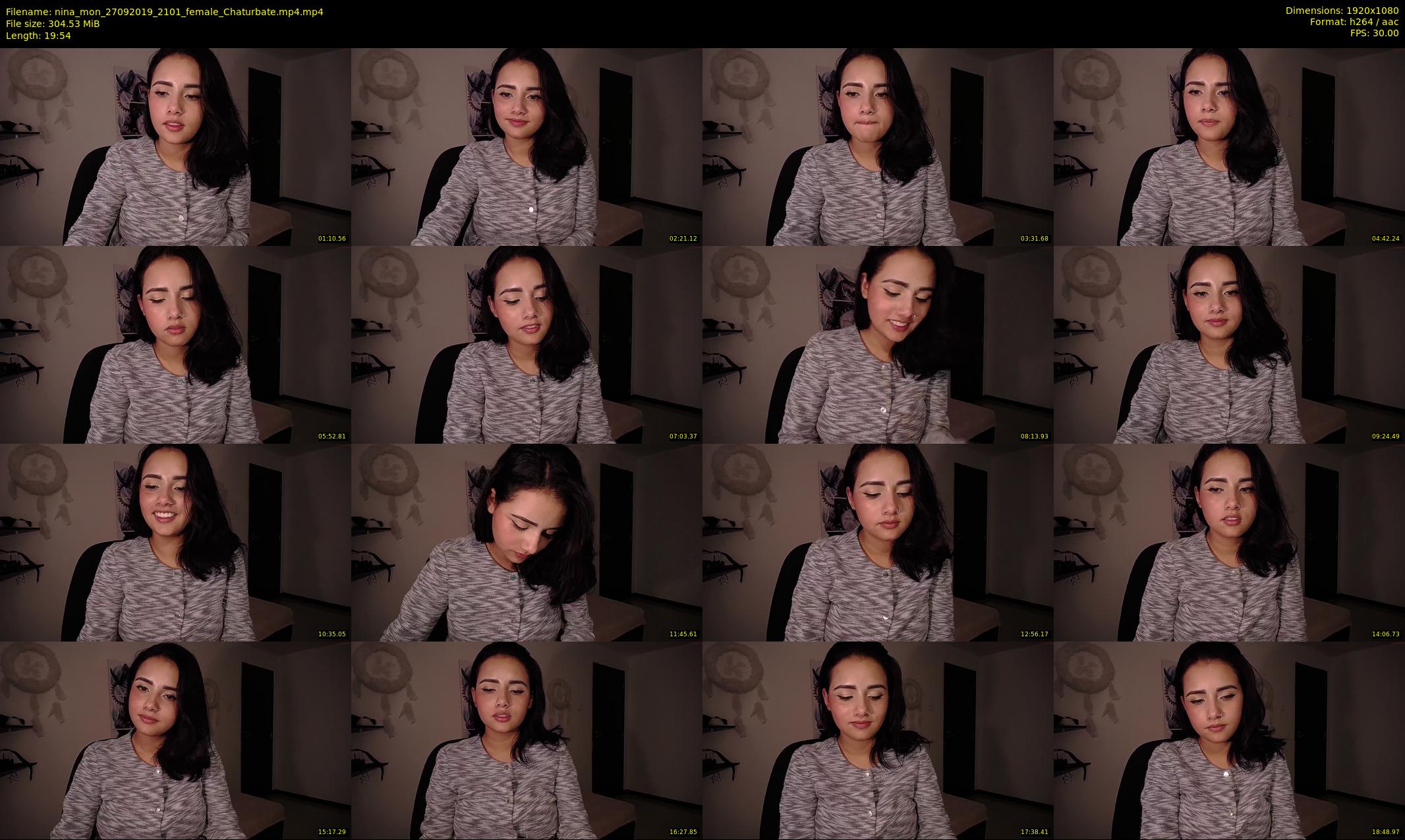 nina_mon — 20 minute Chaturbate female cam show recording, 1080p, Sep 27, 2019