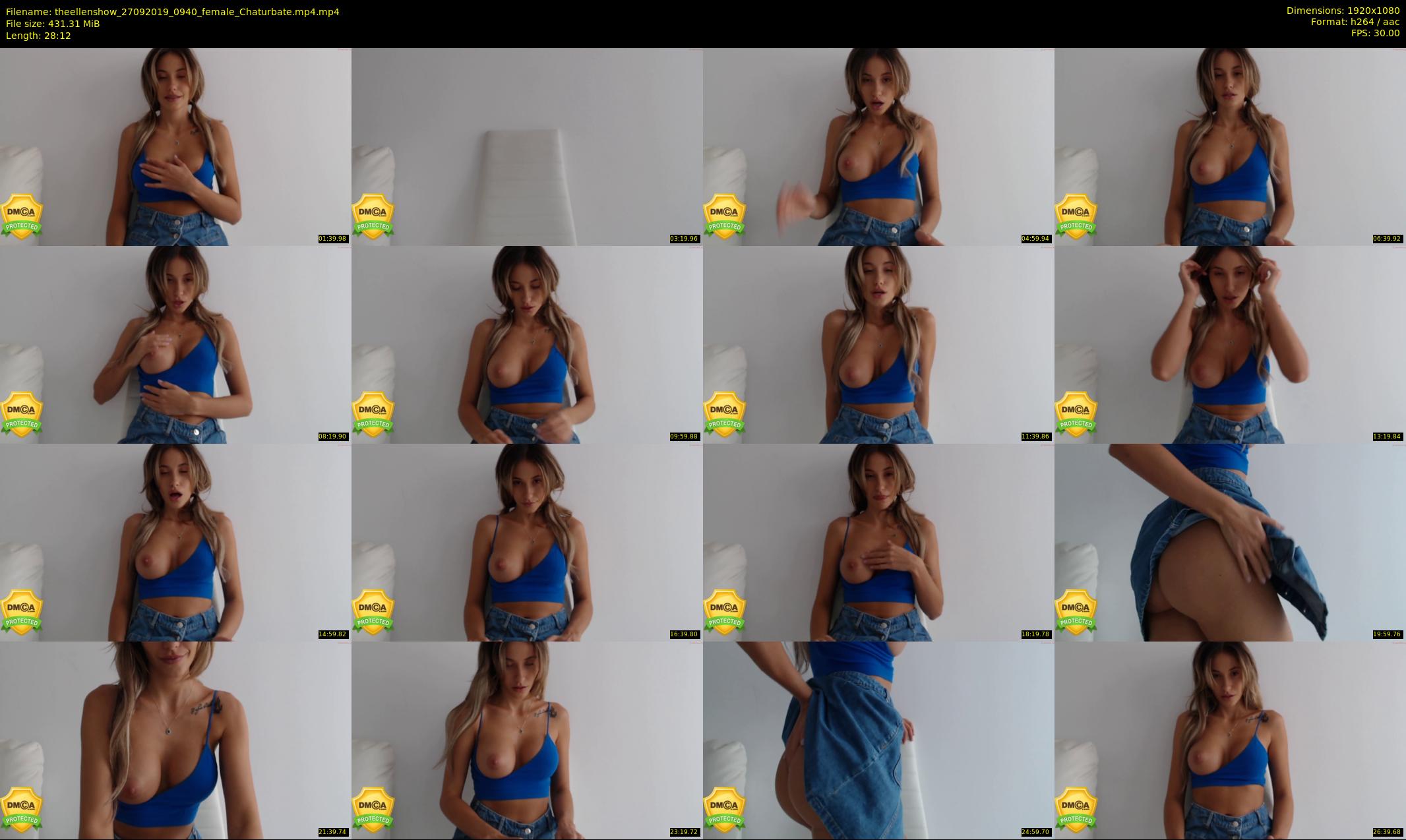 theellenshow — 29 minute Chaturbate female cam show recording, 1080p, Sep 27, 2019