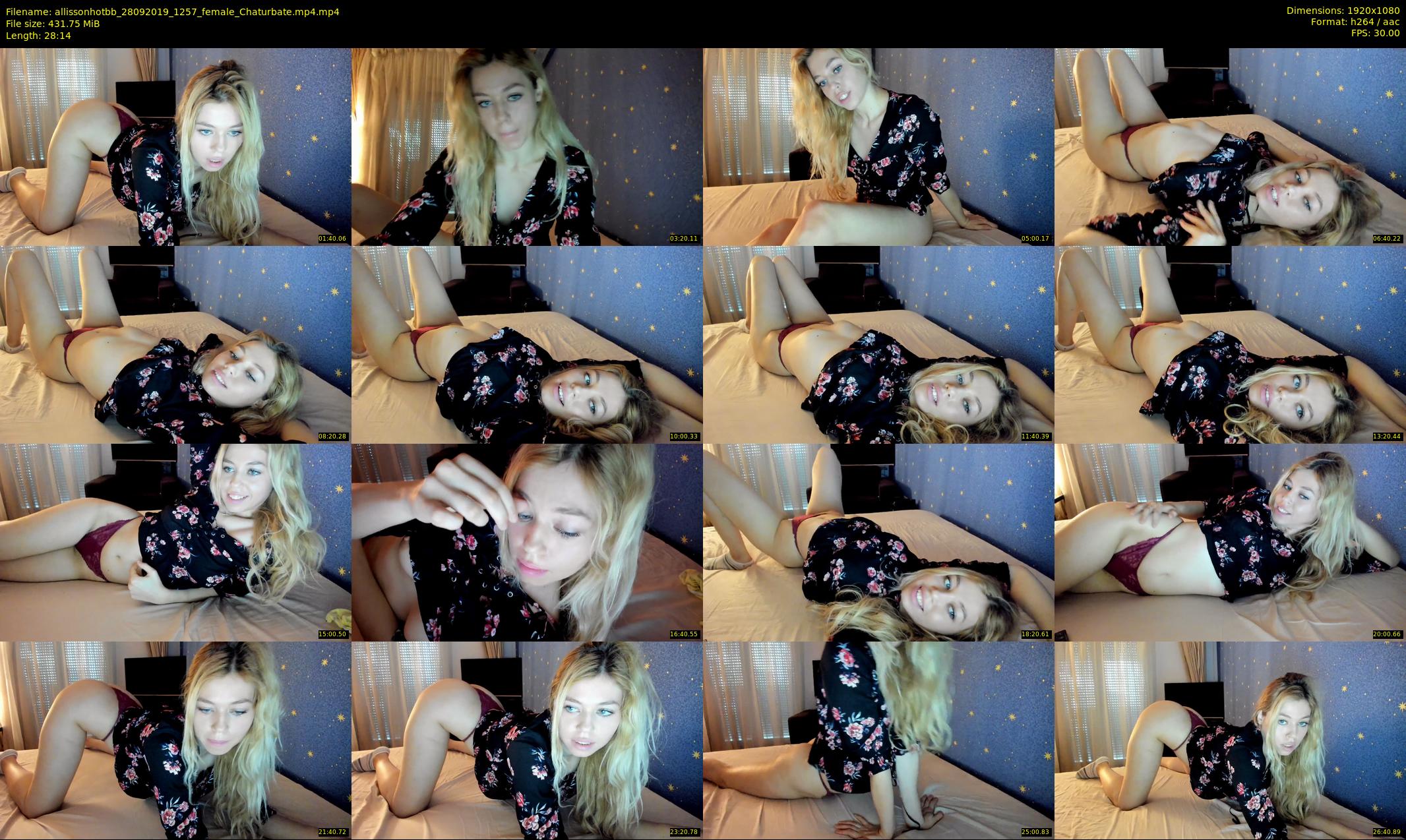 allissonhotbb — 29 minute Chaturbate female cam show recording, 1080p, Sep 28, 2019