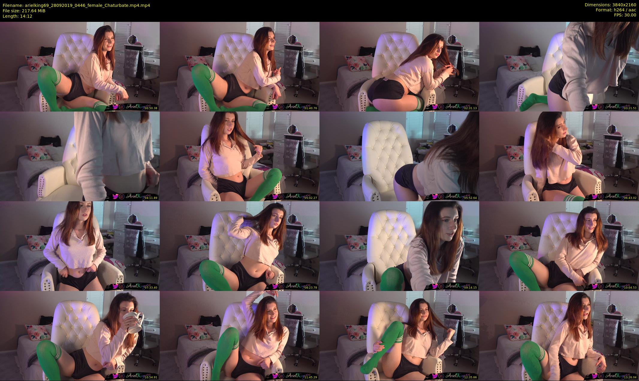 arielking69 — 15 minute Chaturbate female cam show recording, 4K, Sep 28, 2019