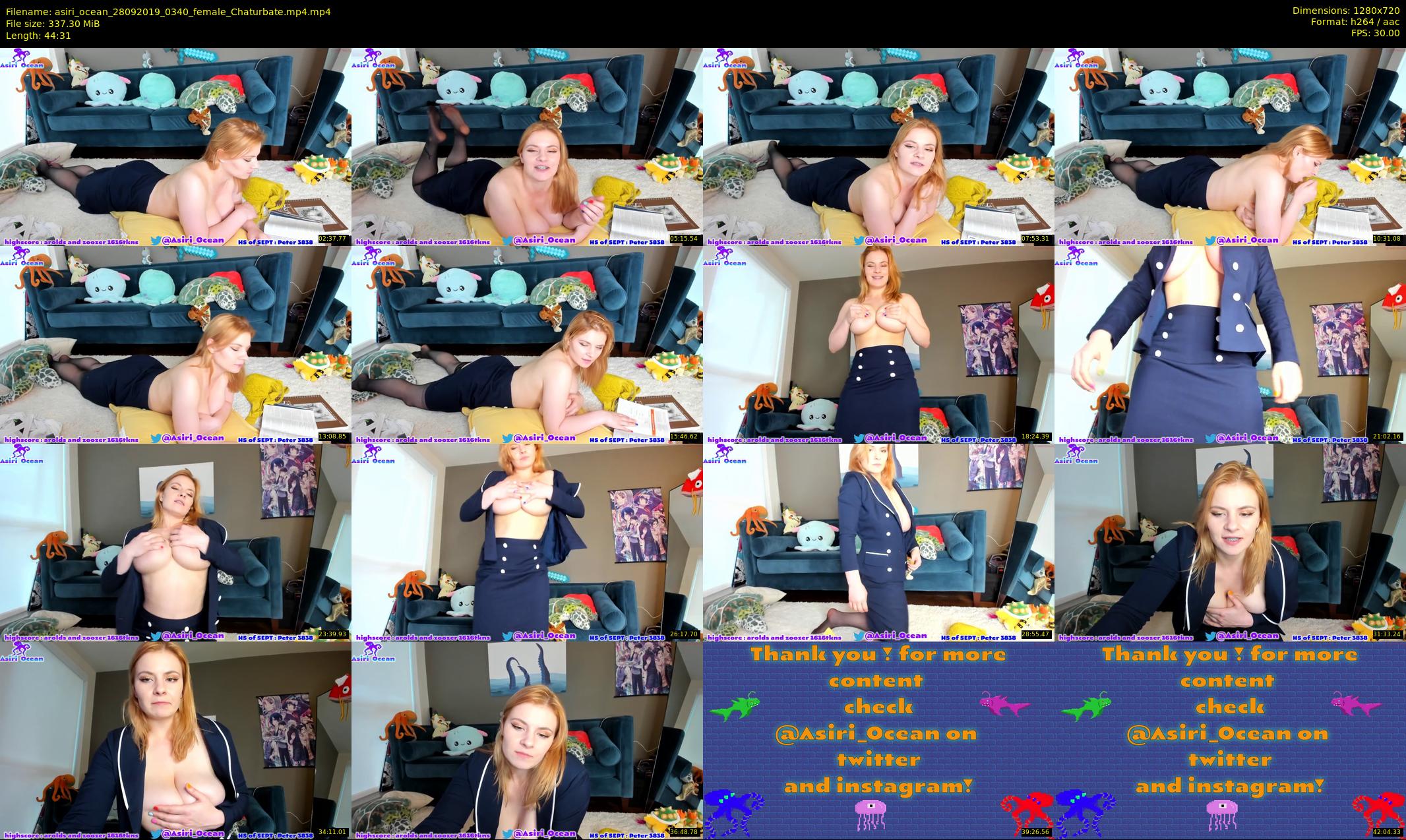 asiri_ocean — 45 minute Chaturbate female cam show recording, 720p, Sep 28, 2019