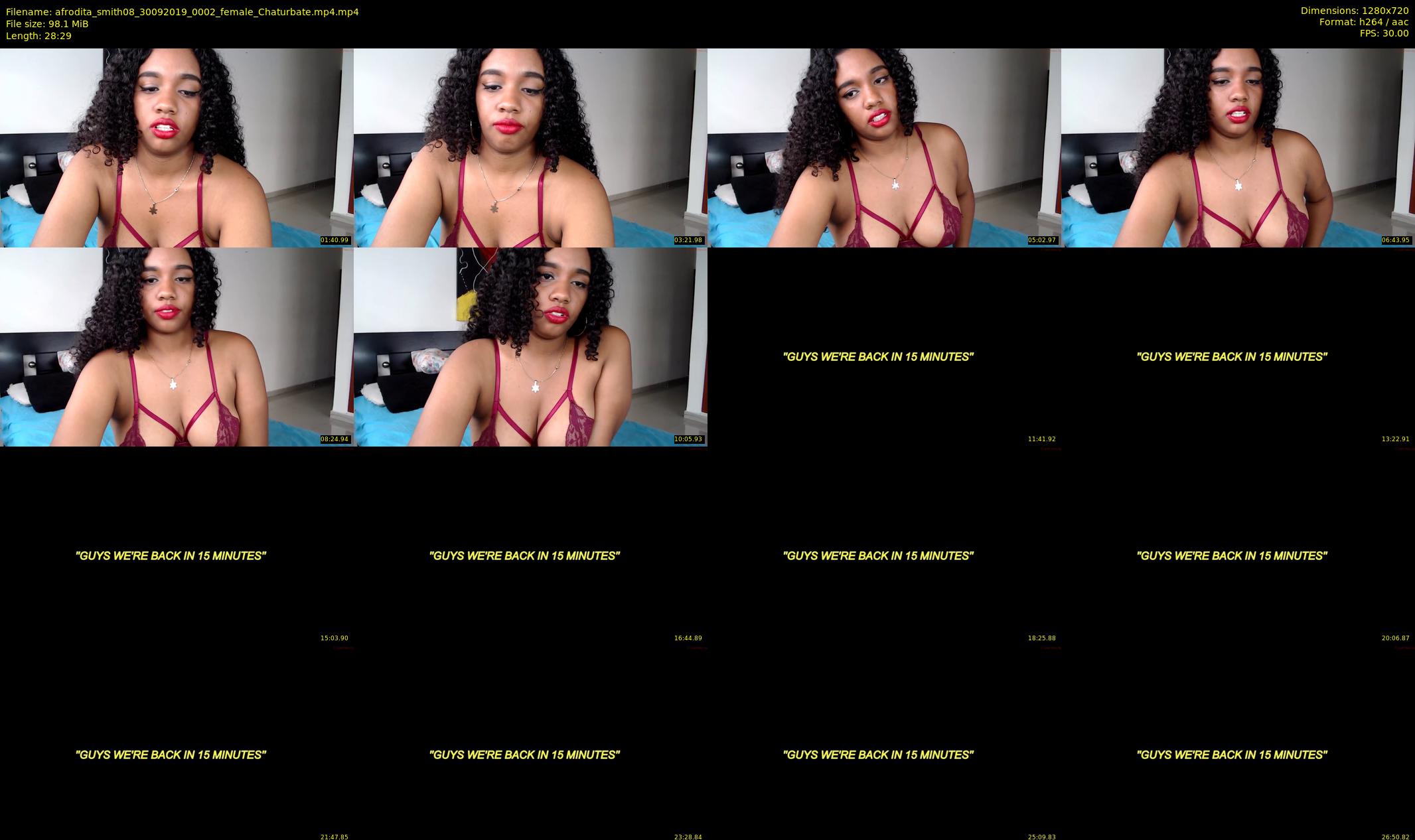 afrodita_smith08 — 29 minute Chaturbate female cam show recording, 720p, Sep 30, 2019