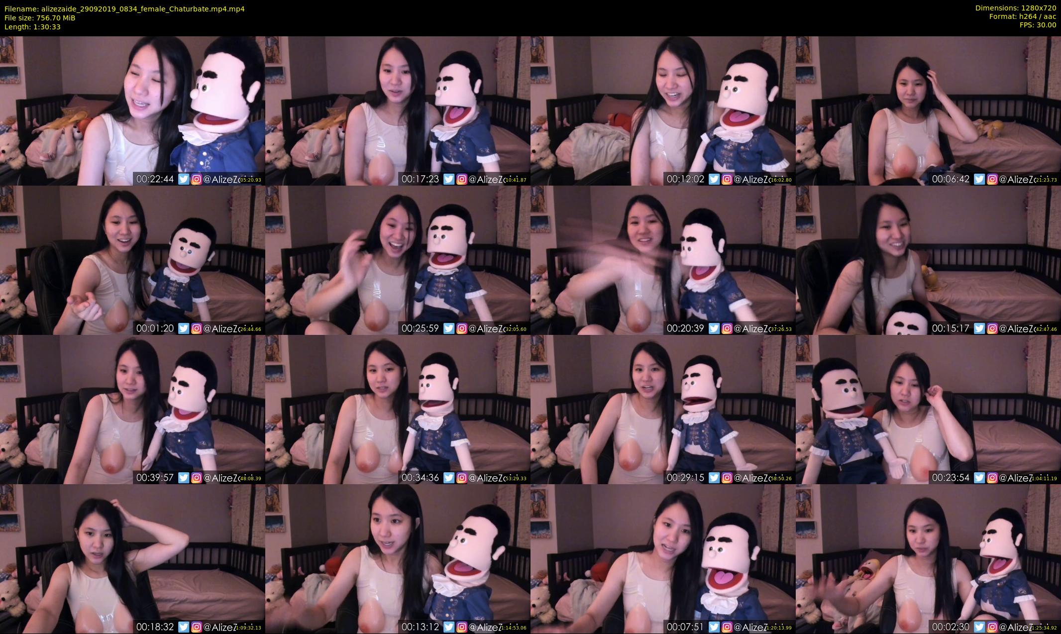 alizezaide — 91 minute Chaturbate female cam show recording, 720p, Sep 29, 2019