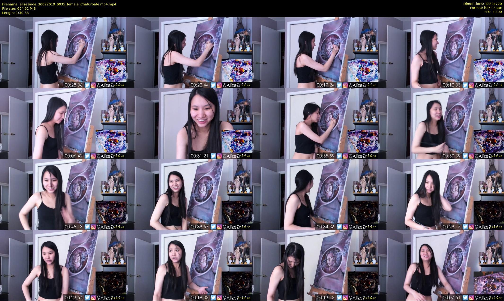 alizezaide — 91 minute Chaturbate female cam show recording, 720p, Sep 30, 2019