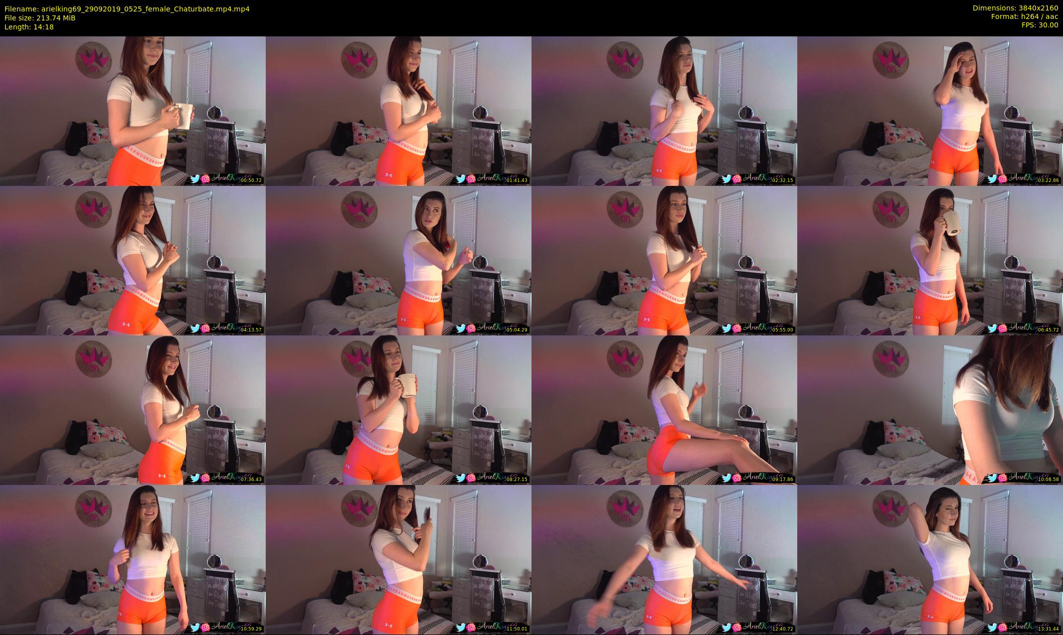 arielking69 — 15 minute Chaturbate female cam show recording, 4K, Sep 29, 2019
