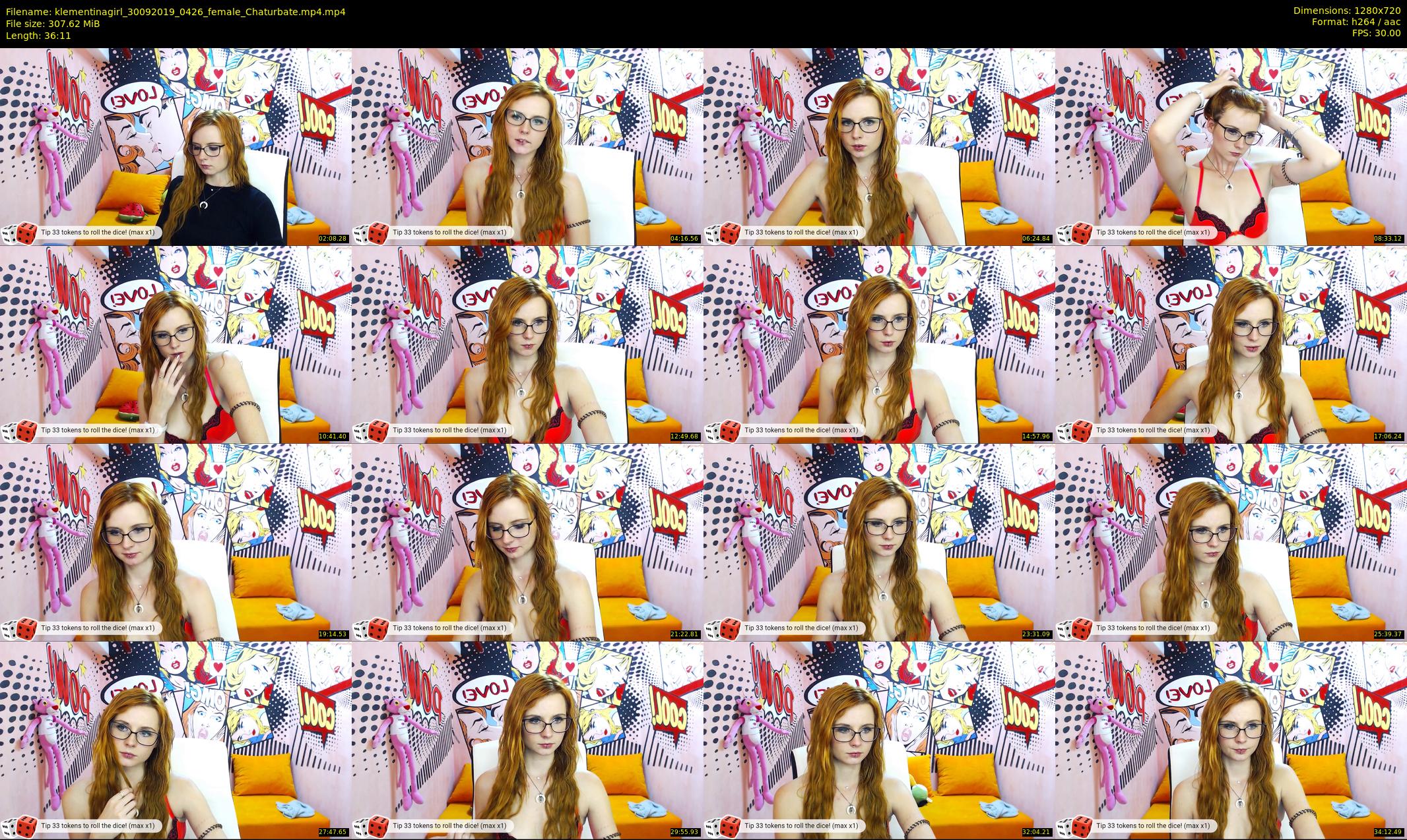 klementinagirl — 37 minute Chaturbate female cam show recording, 720p, Sep 30, 2019