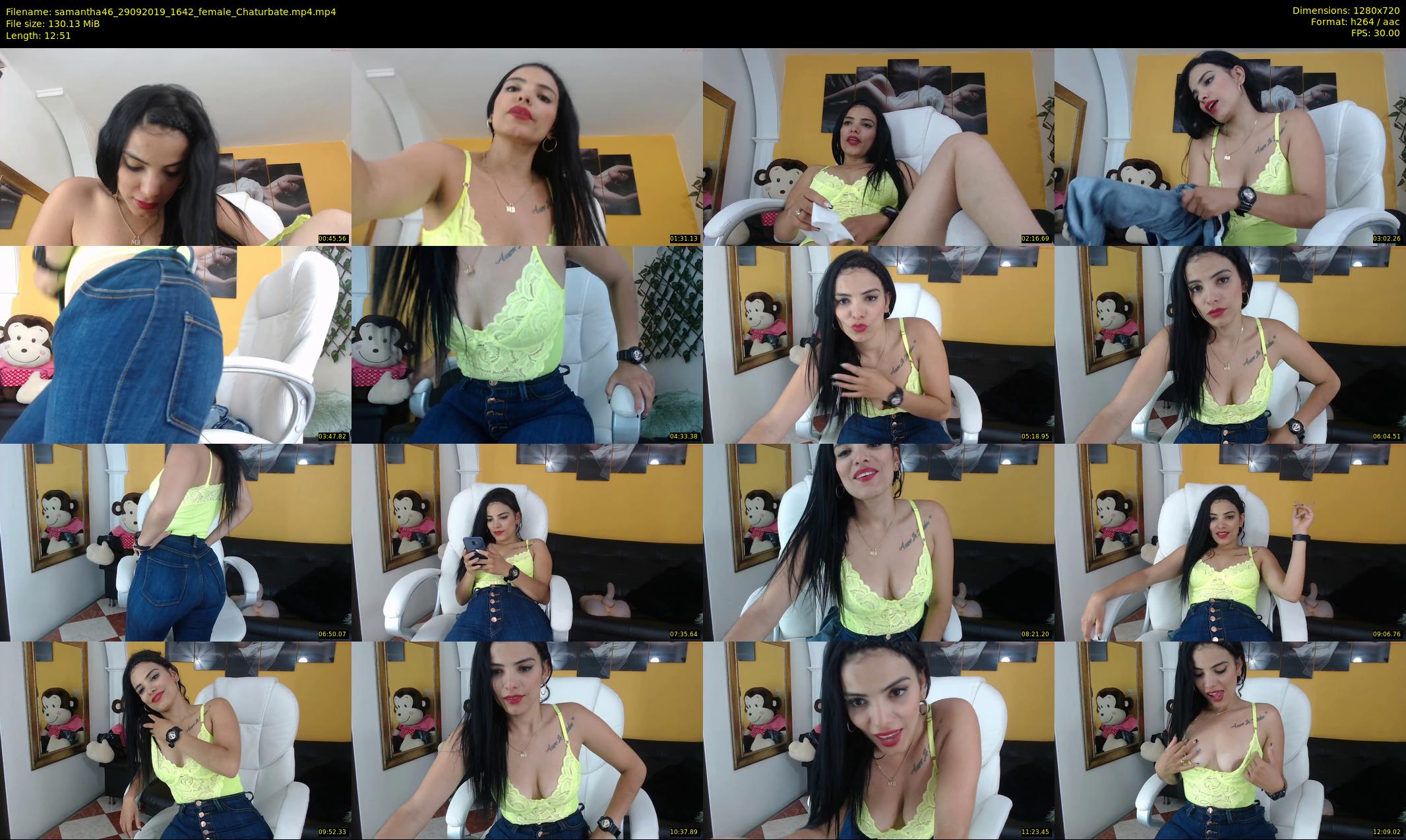 samantha46 — 13 minute Chaturbate female cam show recording, 720p, Sep 29, 2019