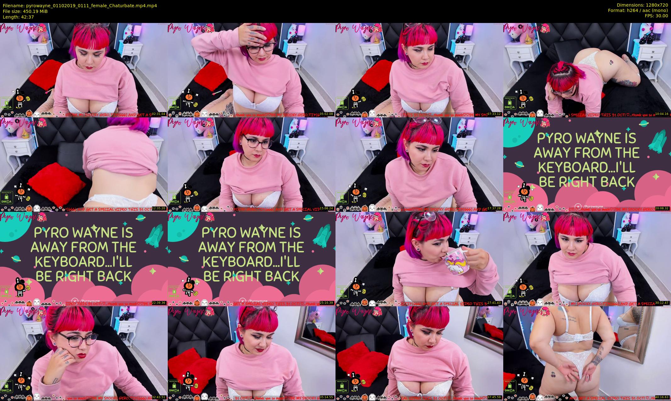 pyrowayne — 43 minute Chaturbate female cam show recording, 720p, Oct 1, 2019