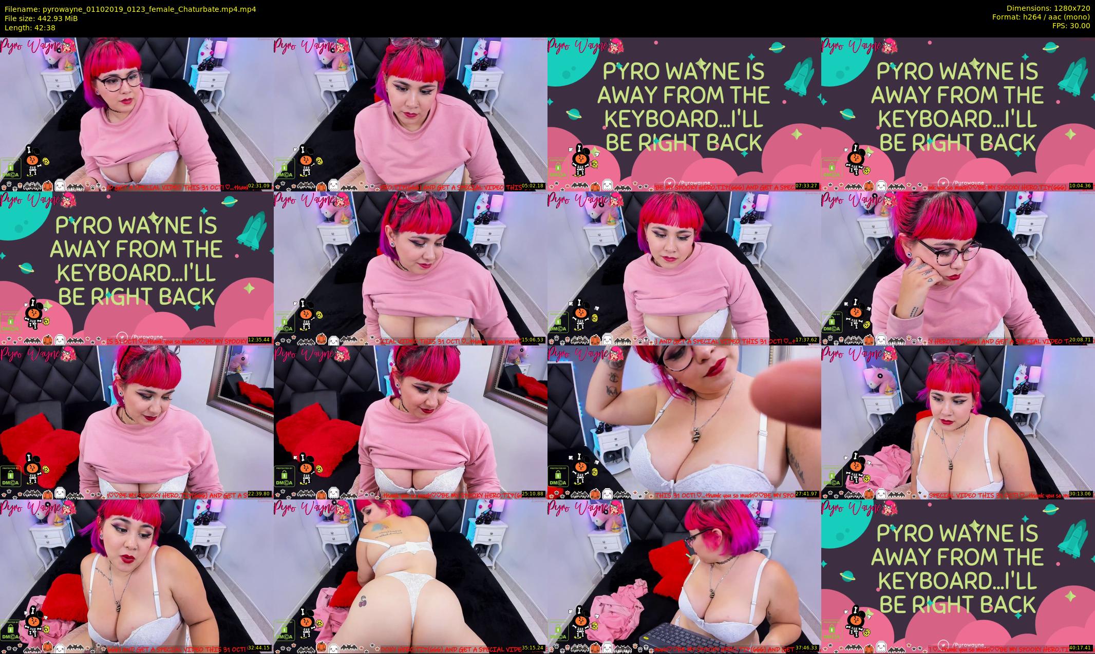 pyrowayne — 43 minute Chaturbate female cam show recording, 720p, Oct 1, 2019