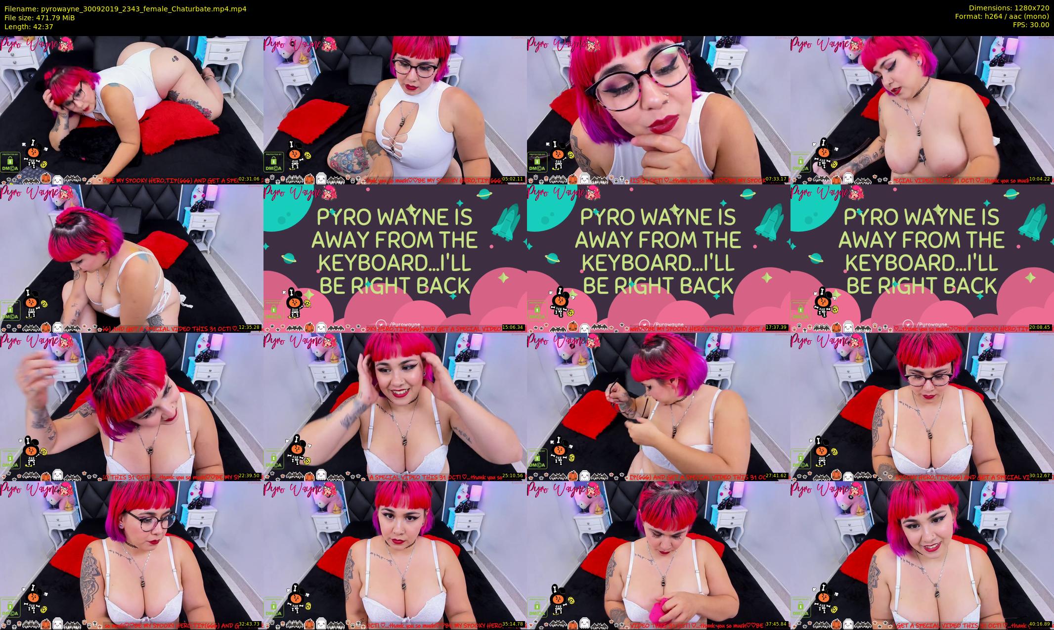 pyrowayne — 43 minute Chaturbate female cam show recording, 720p, Sep 30, 2019