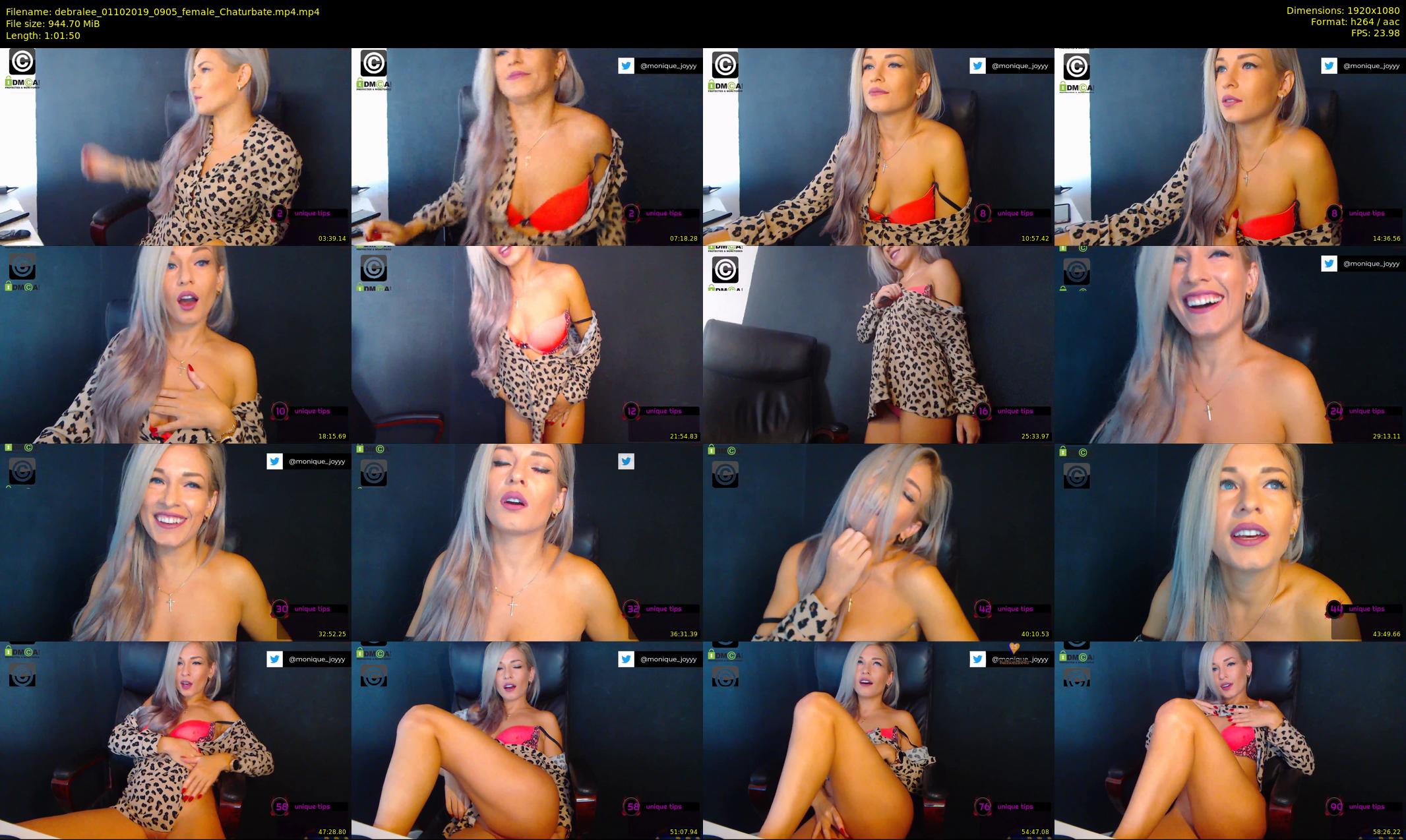 debralee — 62 minute Chaturbate female cam show recording, 1080p, Oct 1, 2019