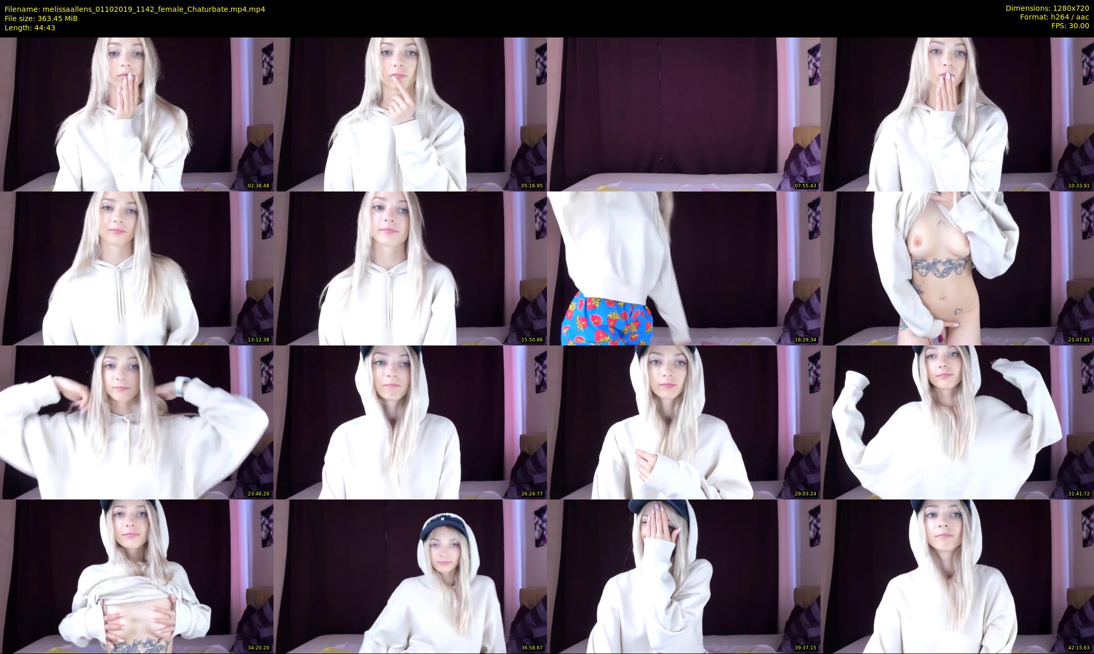 melissaallens — 45 minute Chaturbate female cam show recording, 720p, Oct 1, 2019