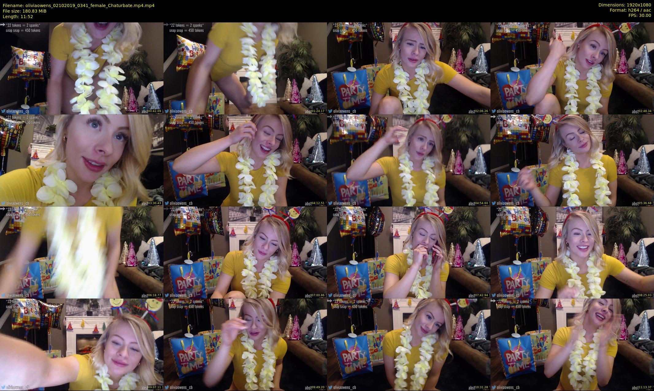 oliviaowens — 12 minute Chaturbate female cam show recording, 1080p, Oct 2, 2019