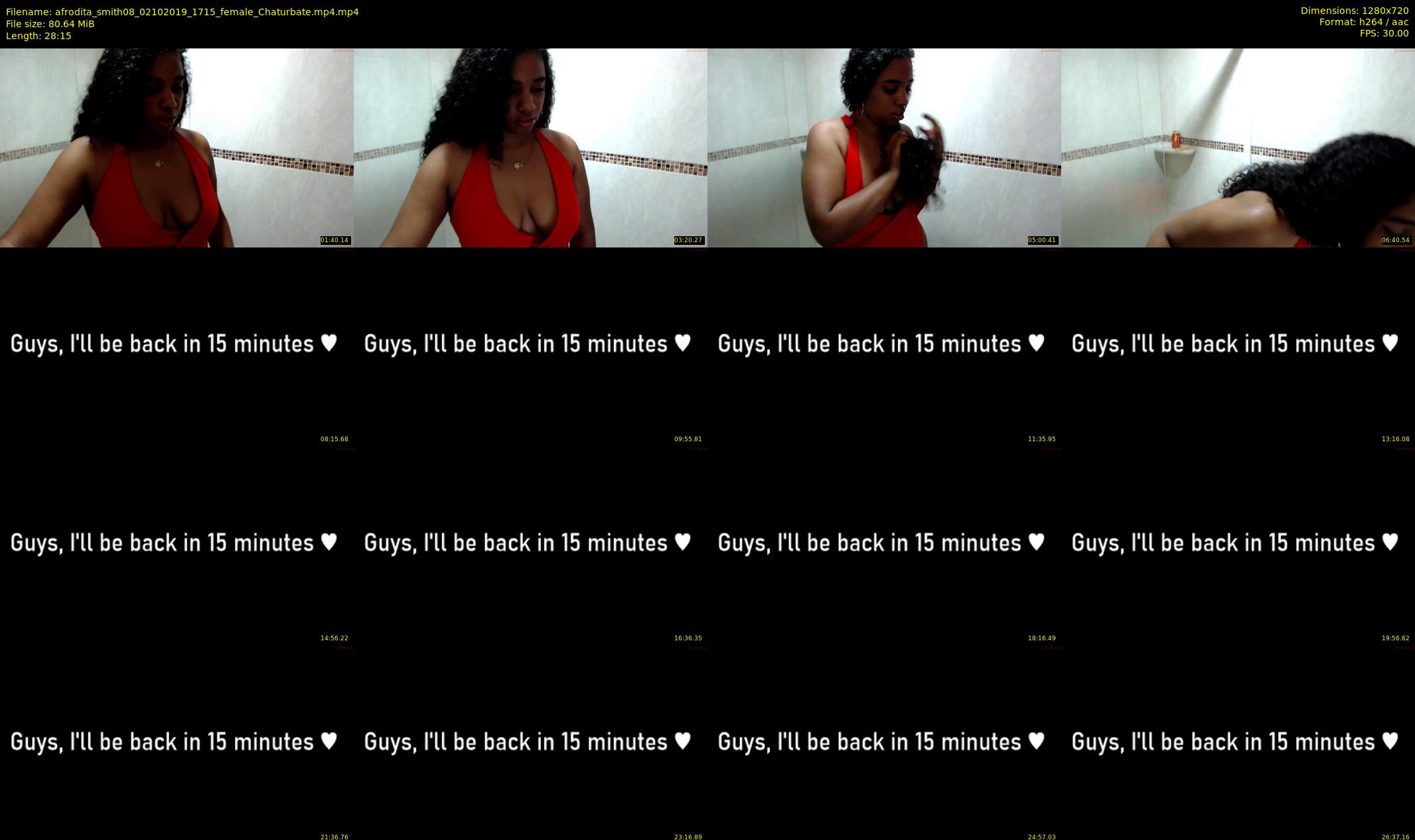 afrodita_smith08 — 29 minute Chaturbate female cam show recording, 720p, Oct 2, 2019