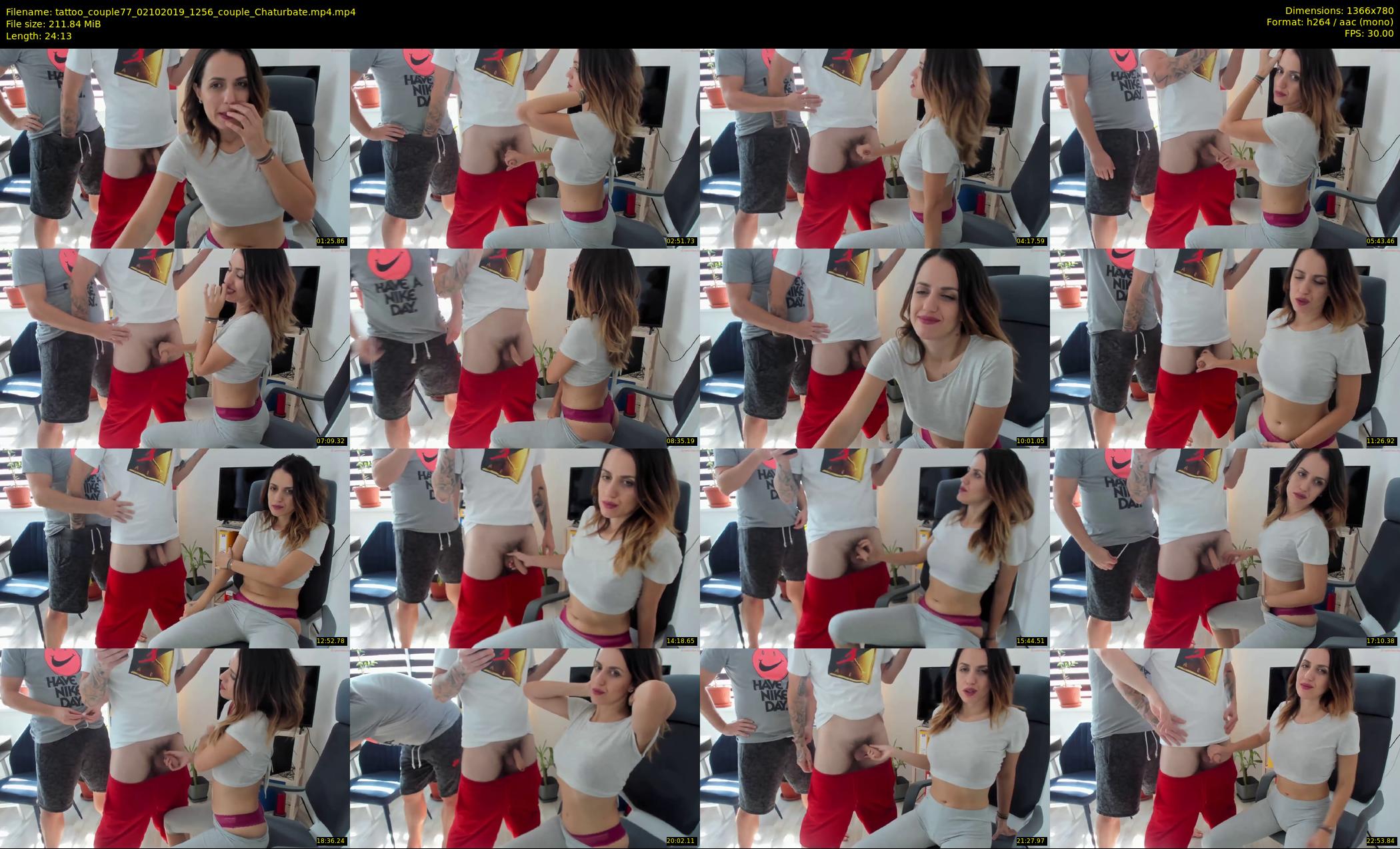 tattoo_couple77 — 25 minute Chaturbate couple cam show recording, 720p, Oct 2, 2019