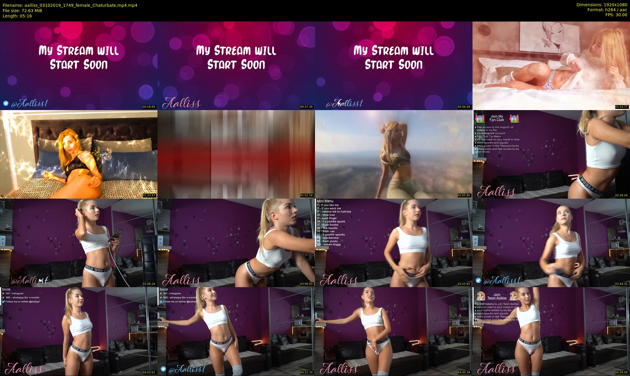 aalliss — 6 minute Chaturbate female cam show recording, 1080p, Oct 3, 2019