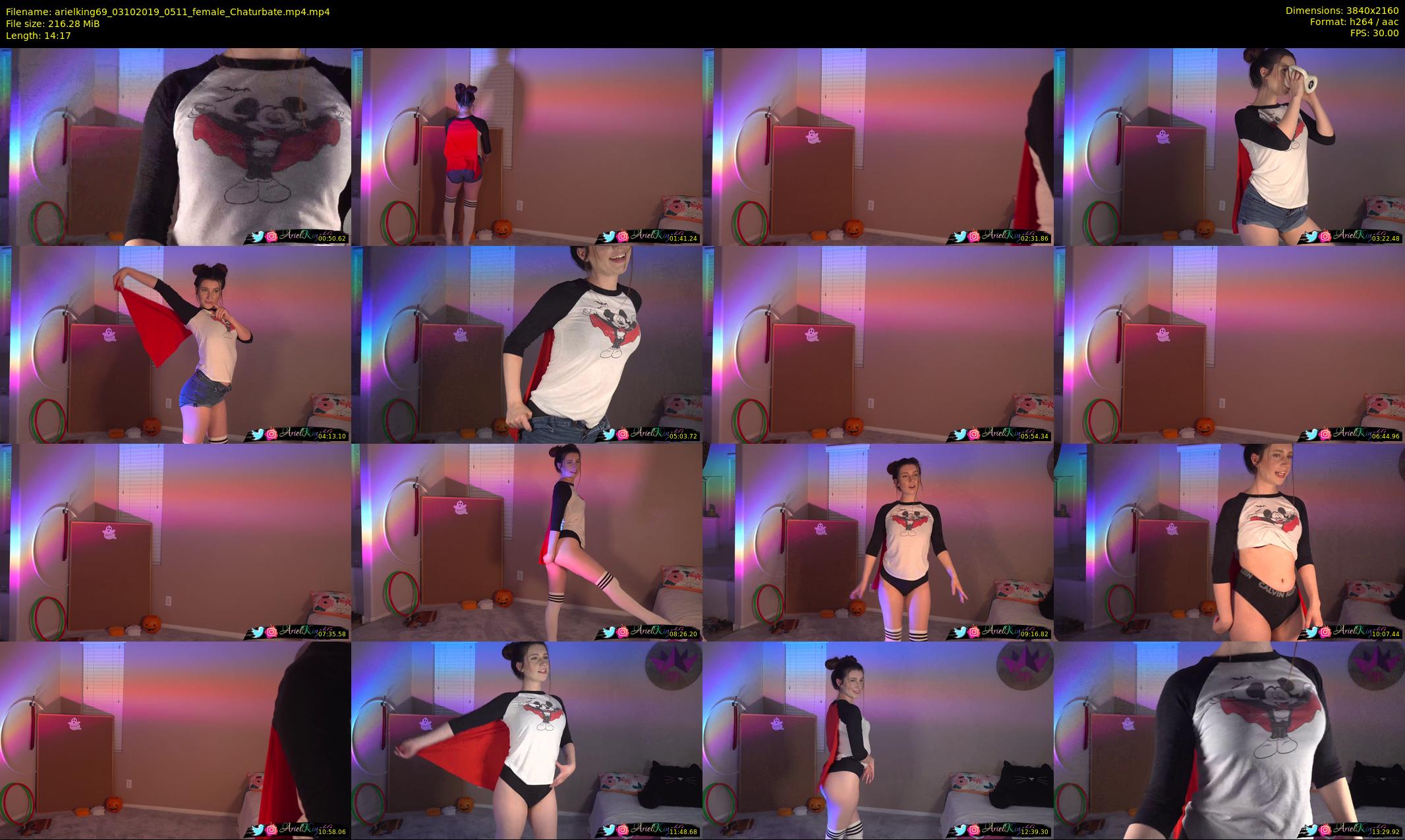 arielking69 — 15 minute Chaturbate female cam show recording, 4K, Oct 3, 2019