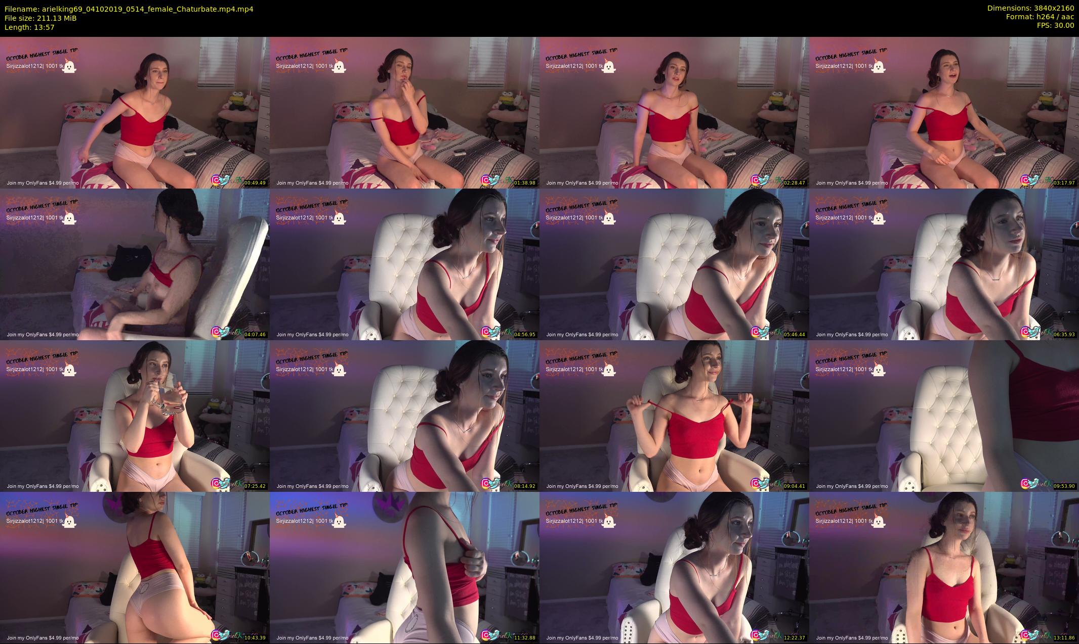 arielking69 — 14 minute Chaturbate female cam show recording, 4K, Oct 4, 2019