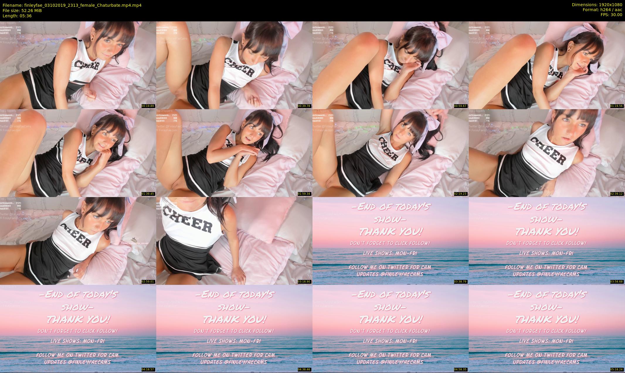 finleyfae — 6 minute Chaturbate female cam show recording, 1080p, Oct 3, 2019
