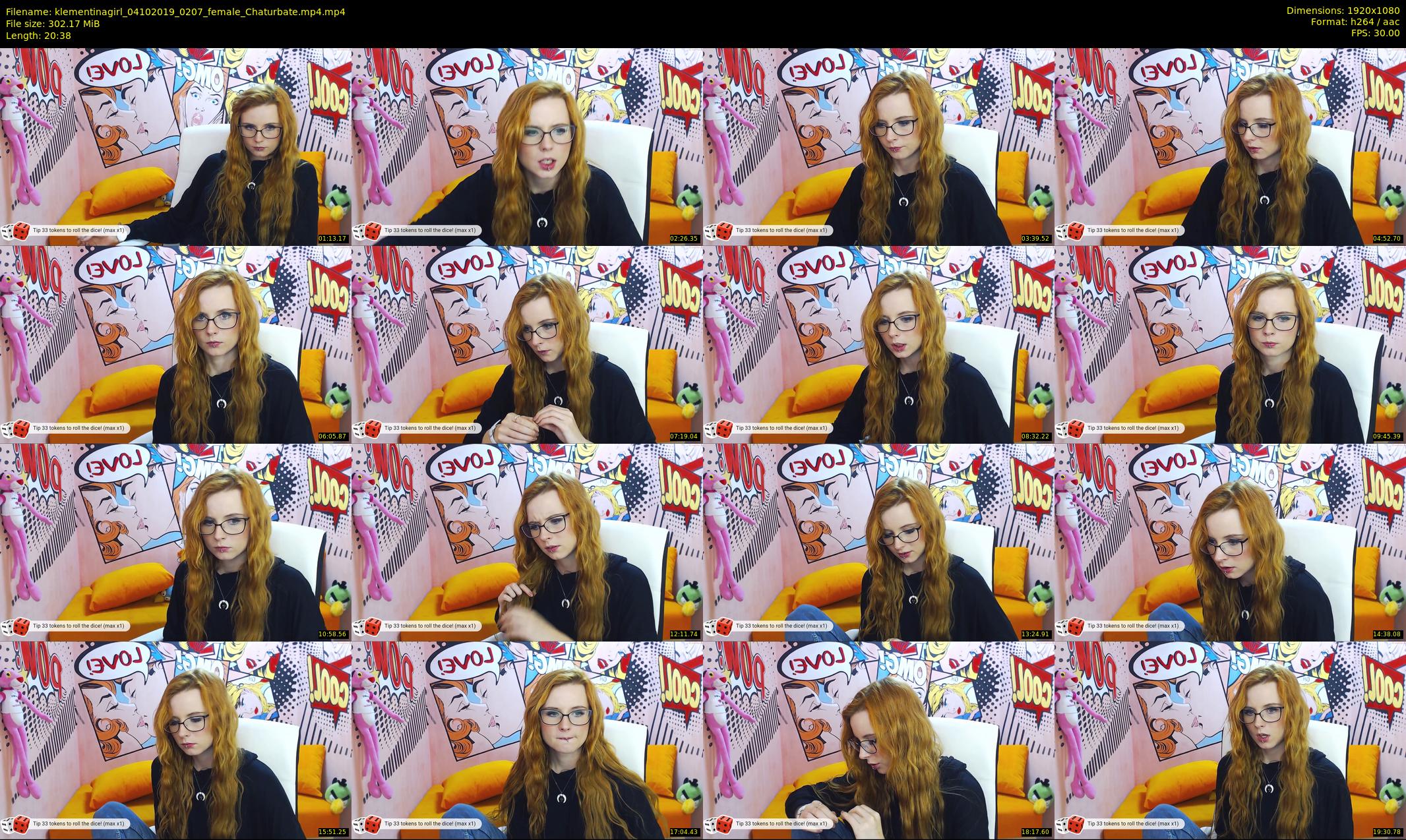 klementinagirl — 21 minute Chaturbate female cam show recording, 1080p, Oct 4, 2019
