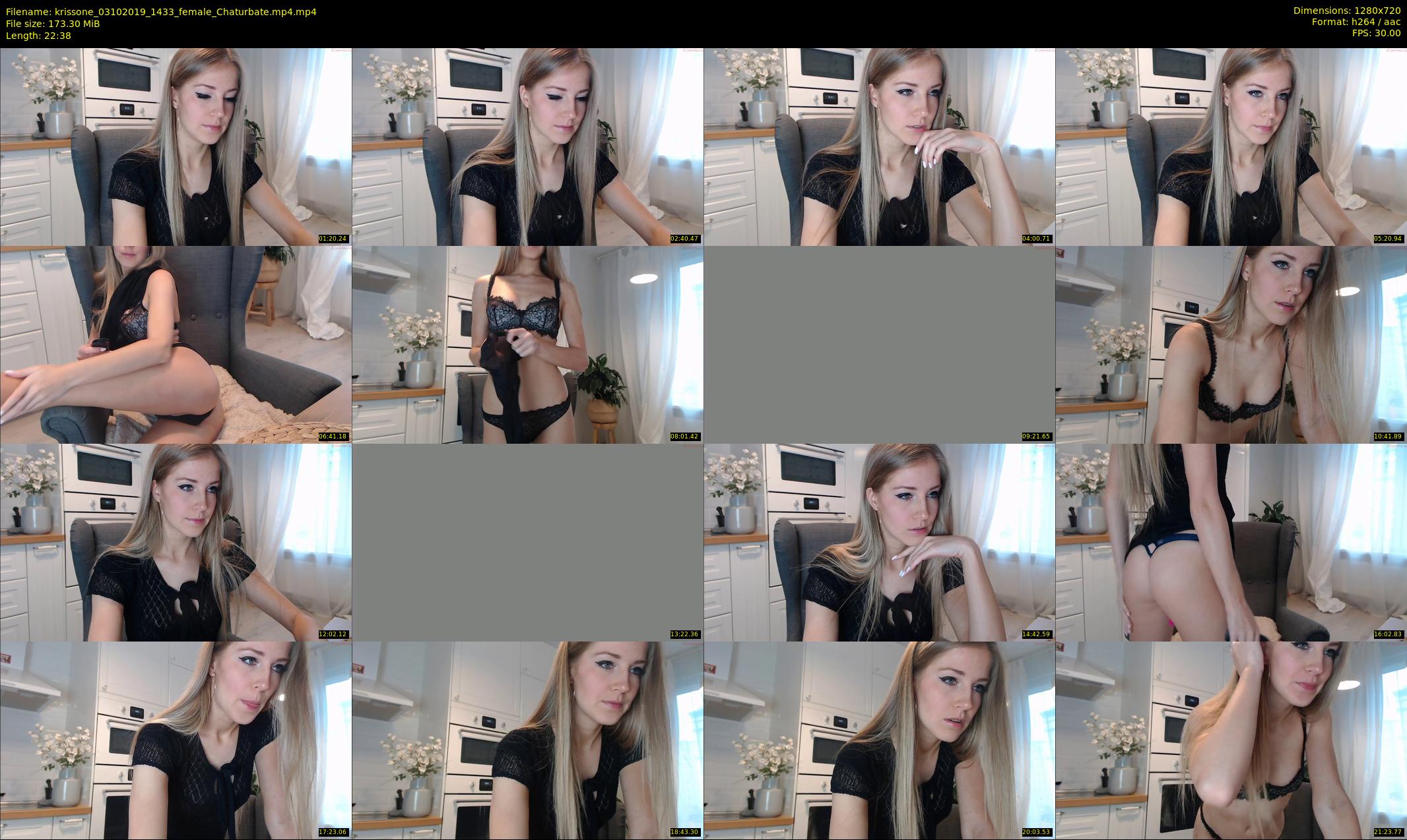 krissone — 23 minute Chaturbate female cam show recording, 720p, Oct 3, 2019
