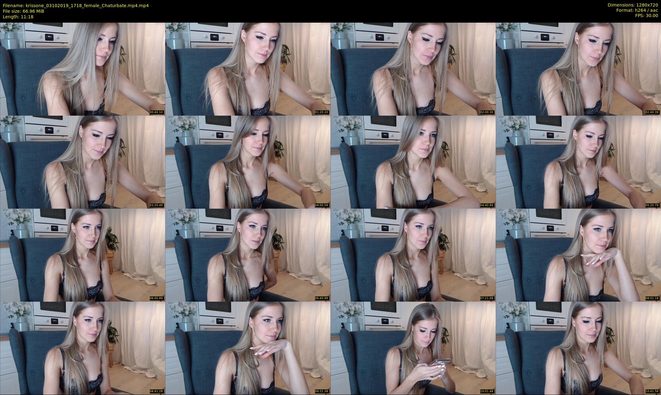 krissone — 12 minute Chaturbate female cam show recording, 720p, Oct 3, 2019