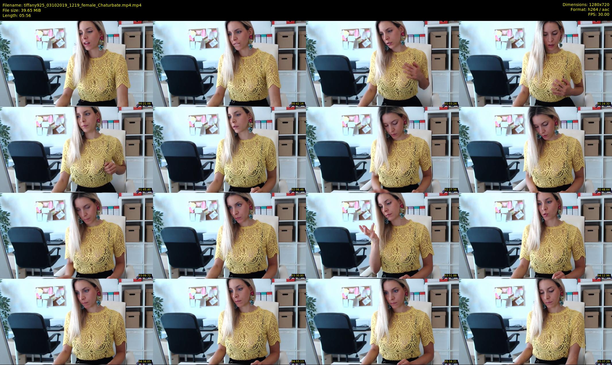 tiffany925 — 6 minute Chaturbate female cam show recording, 720p, Oct 3, 2019