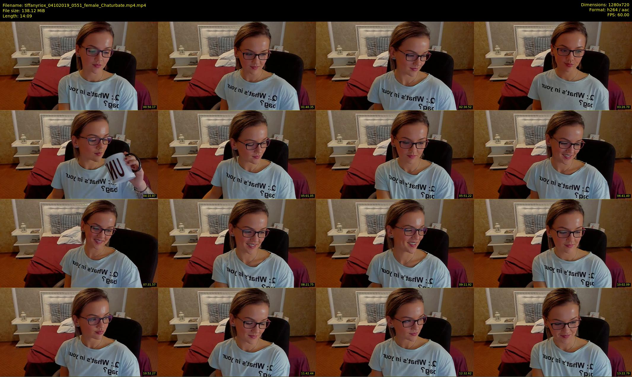 tiffanyriox — 15 minute Chaturbate female cam show recording, 720p, Oct 4, 2019
