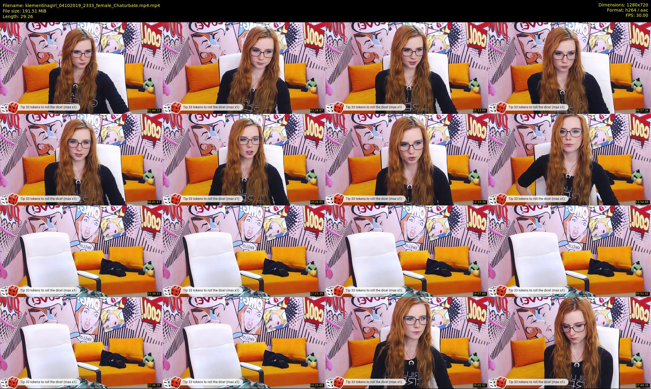 klementinagirl — 30 minute Chaturbate female cam show recording, 720p, Oct 4, 2019