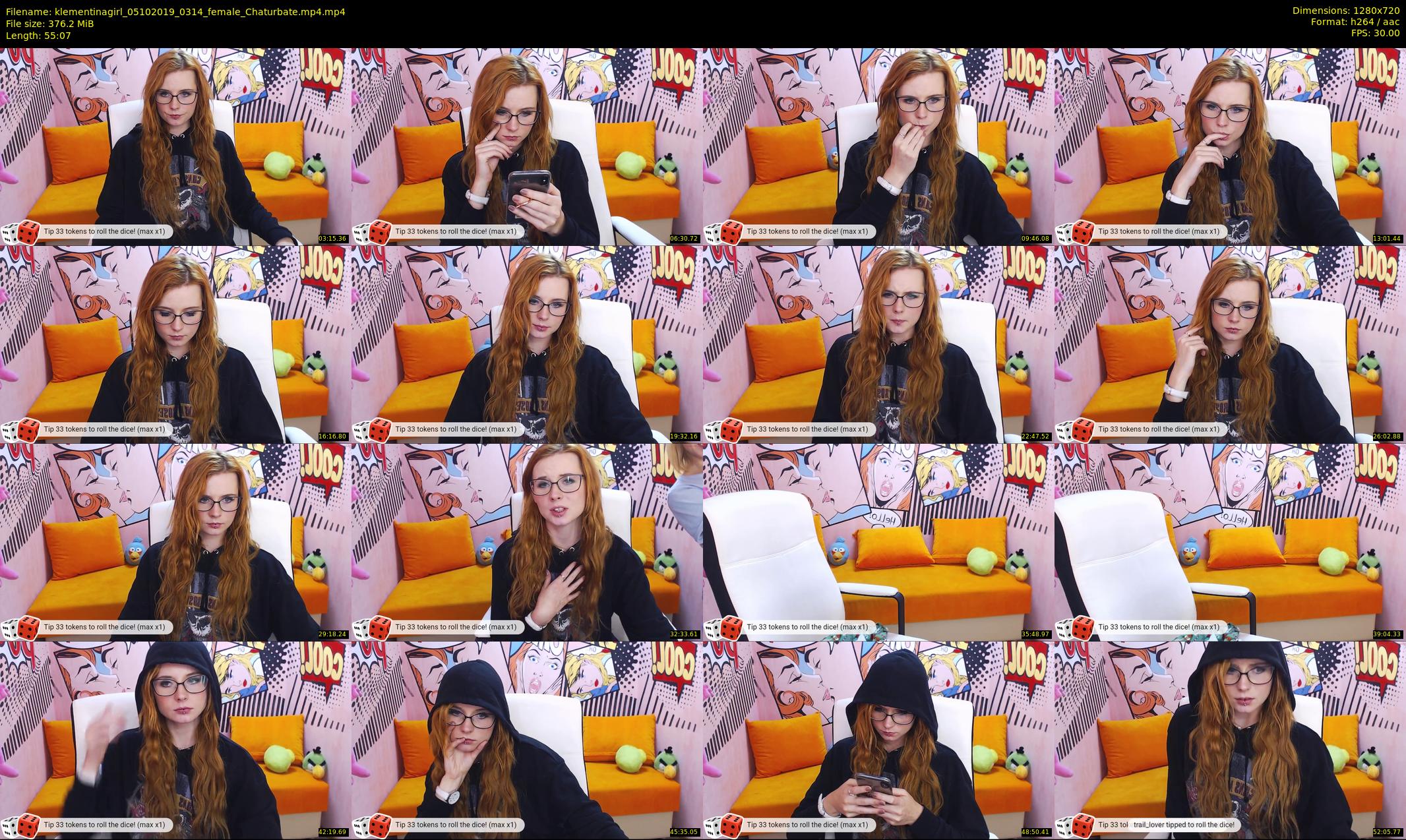 klementinagirl — 56 minute Chaturbate female cam show recording, 720p, Oct 5, 2019