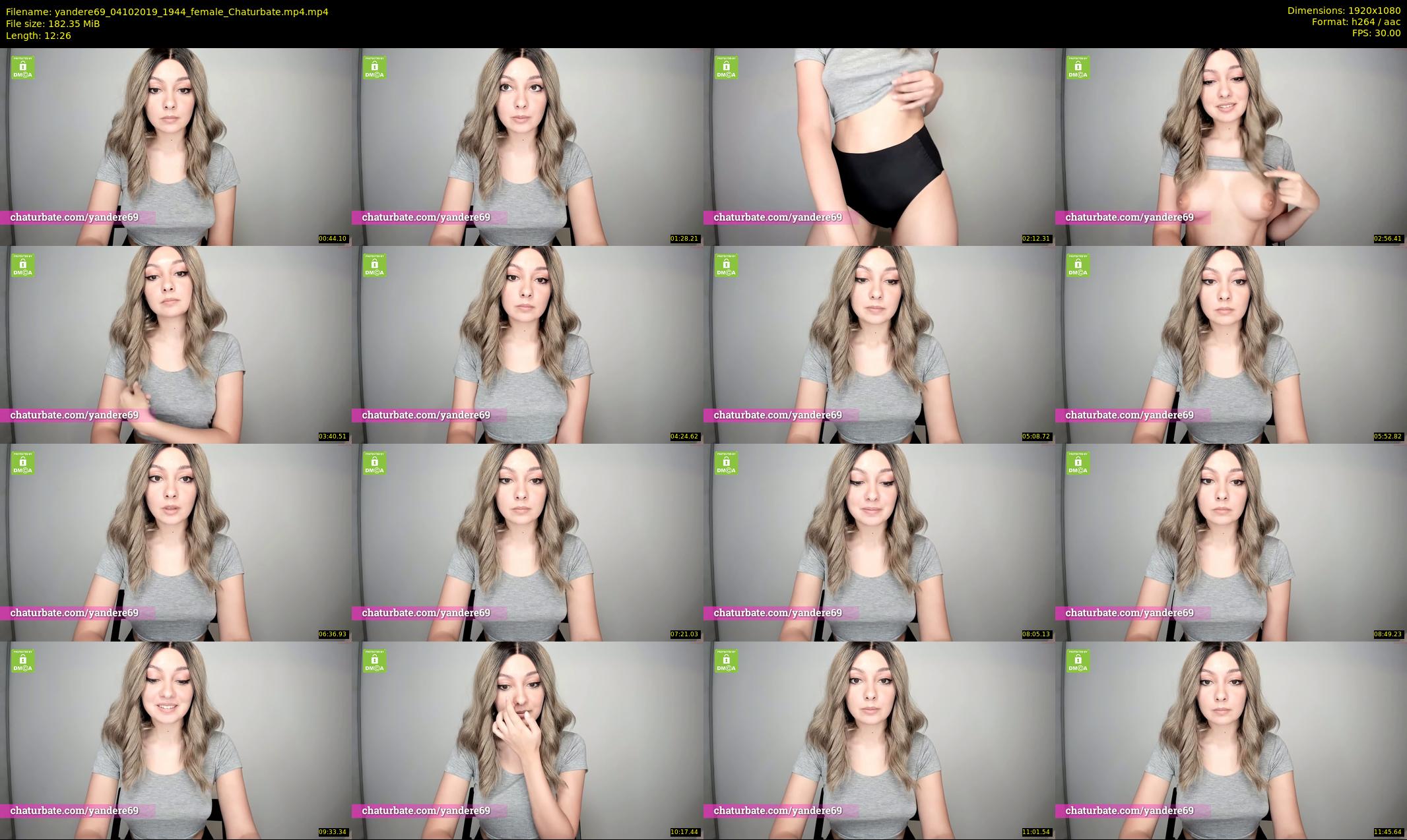 yandere69 — 13 minute Chaturbate female cam show recording, 1080p, Oct 4, 2019