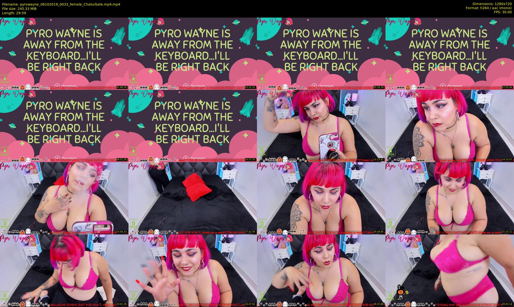pyrowayne — 30 minute Chaturbate female cam show recording, 720p, Oct 6, 2019