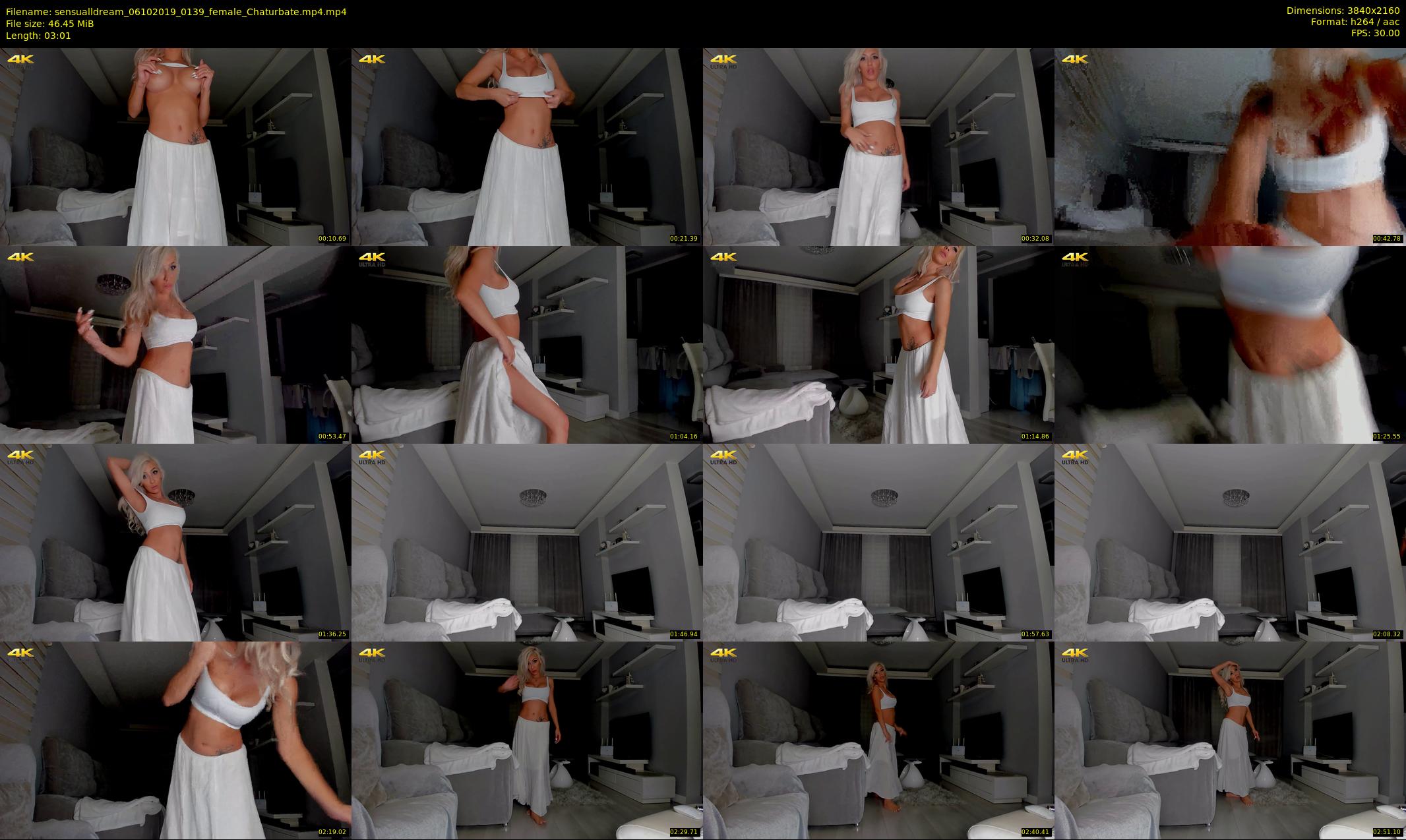 sensualldream — 4 minute Chaturbate female cam show recording, 4K, Oct 6, 2019