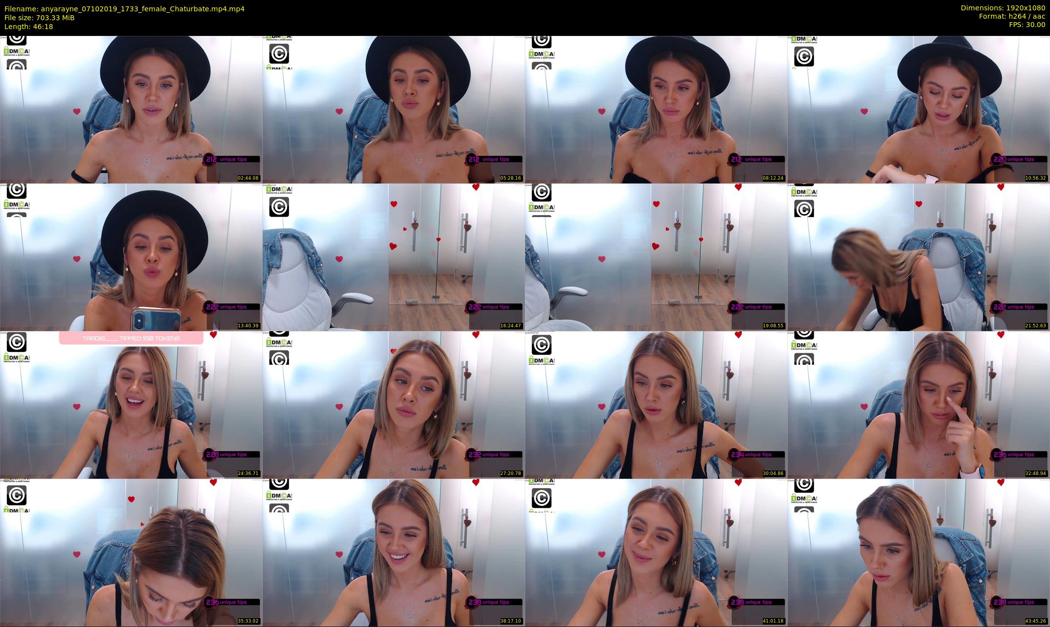 anyarayne — 47 minute Chaturbate female cam show recording, 1080p, Oct 7, 2019