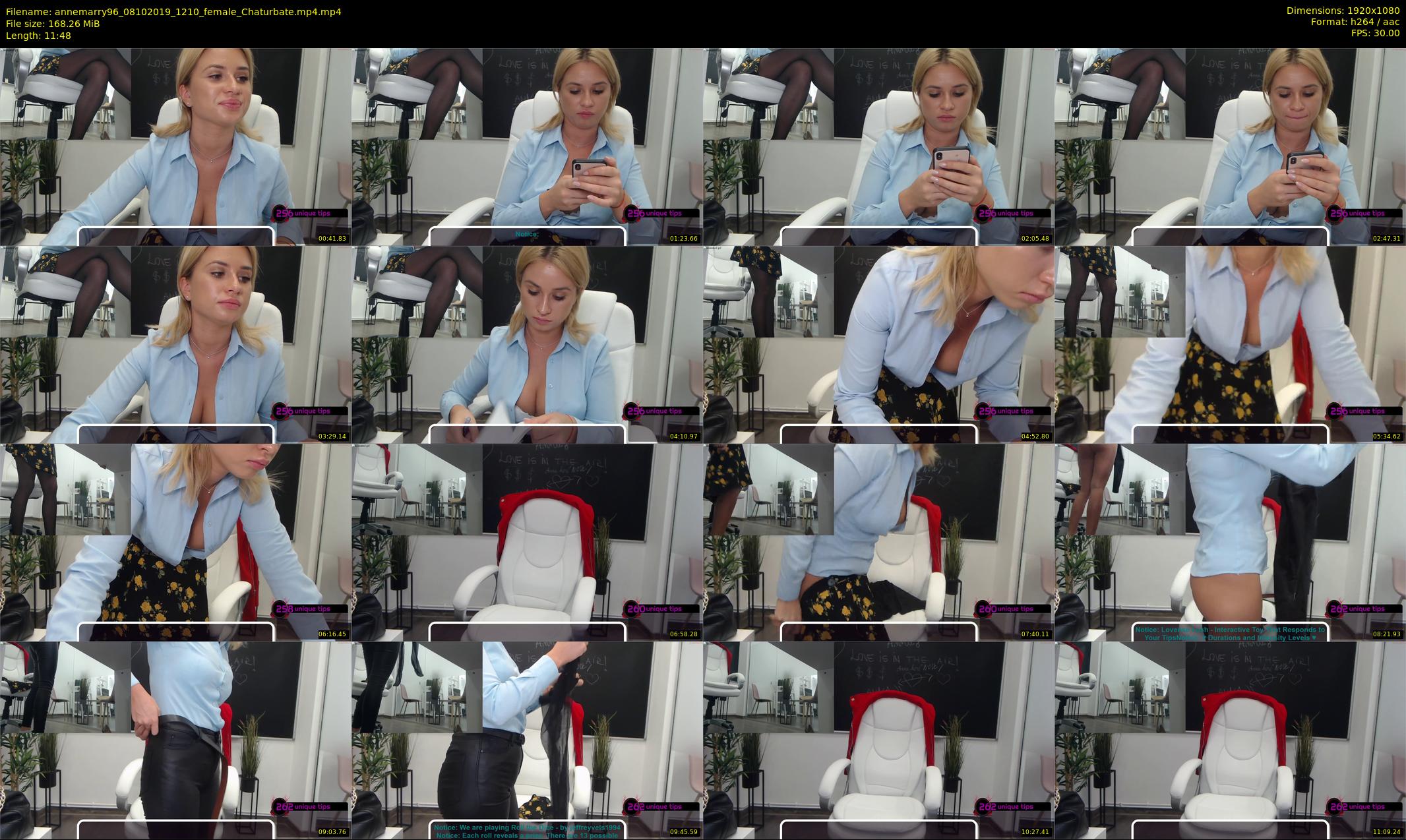 annemarry96 — 12 minute Chaturbate female cam show recording, 1080p, Oct 8, 2019