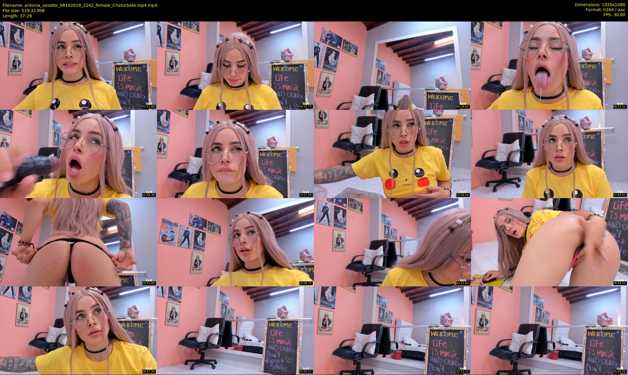 antonia_savatto — 38 minute Chaturbate female cam show recording, 1080p, Oct 8, 2019