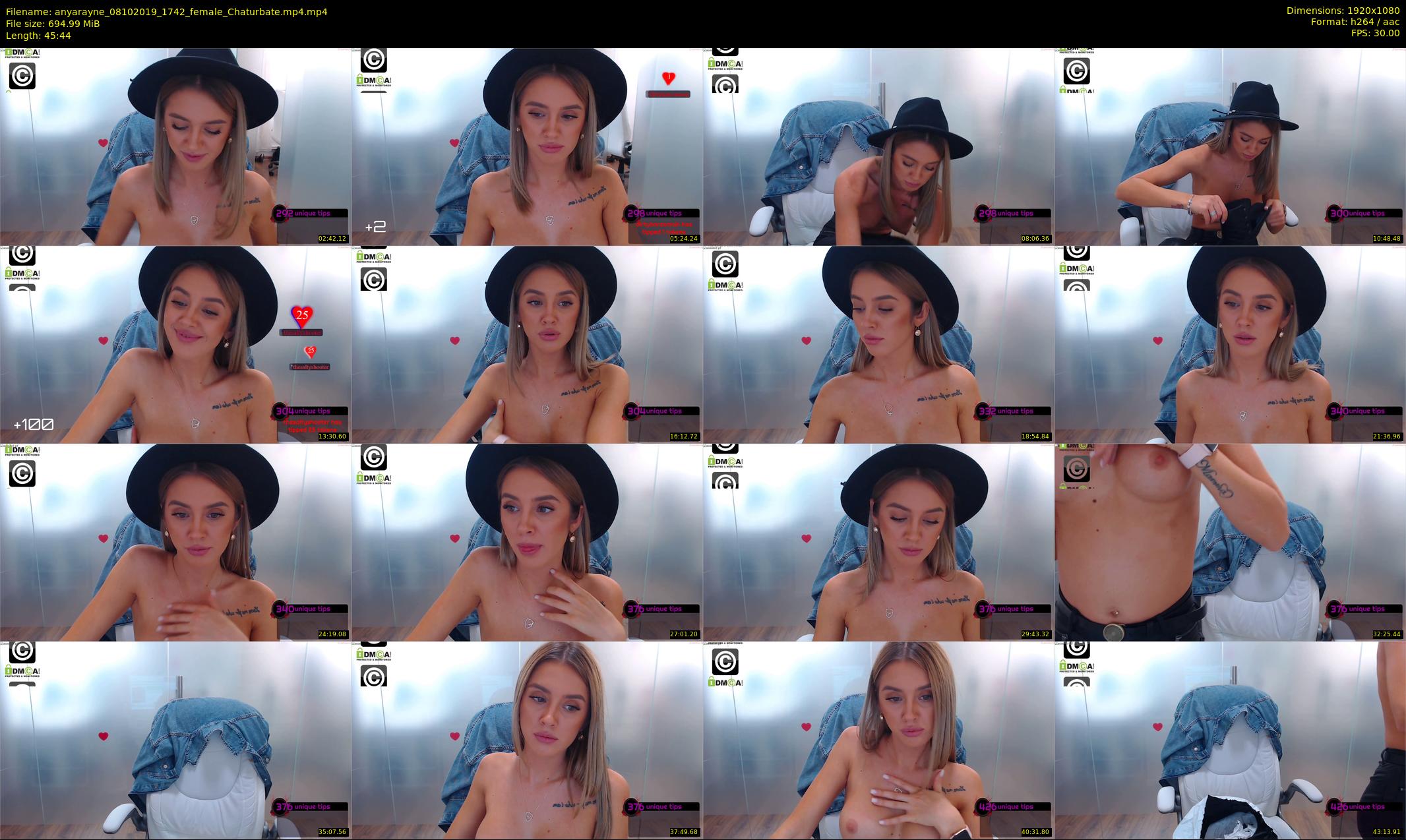 anyarayne — 46 minute Chaturbate female cam show recording, 1080p, Oct 8, 2019