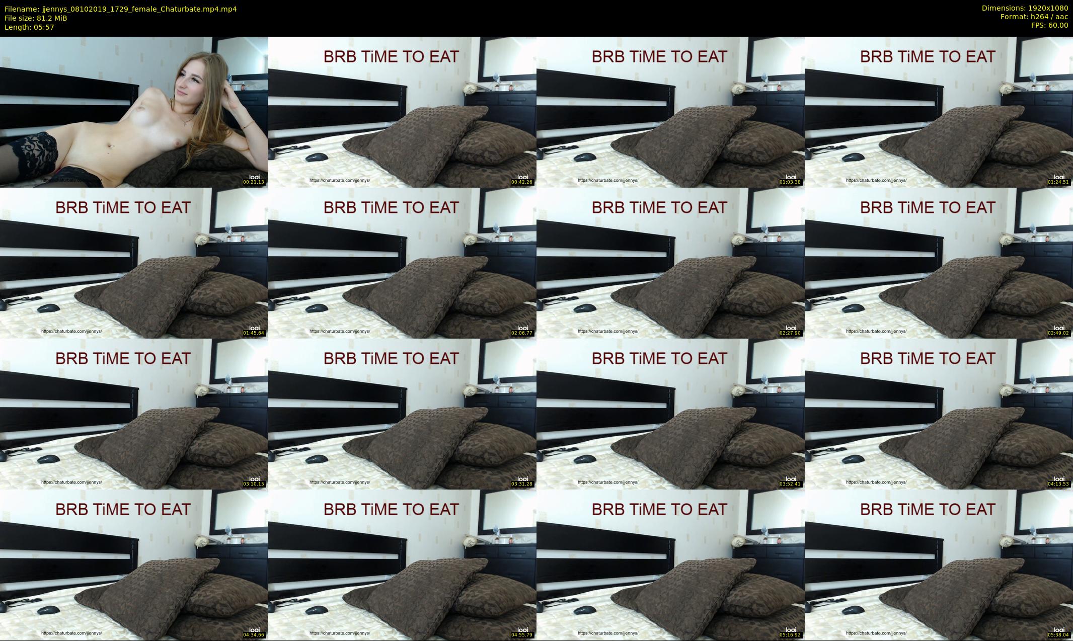 jjennys — 6 minute Chaturbate female cam show recording, 1080p, Oct 8, 2019