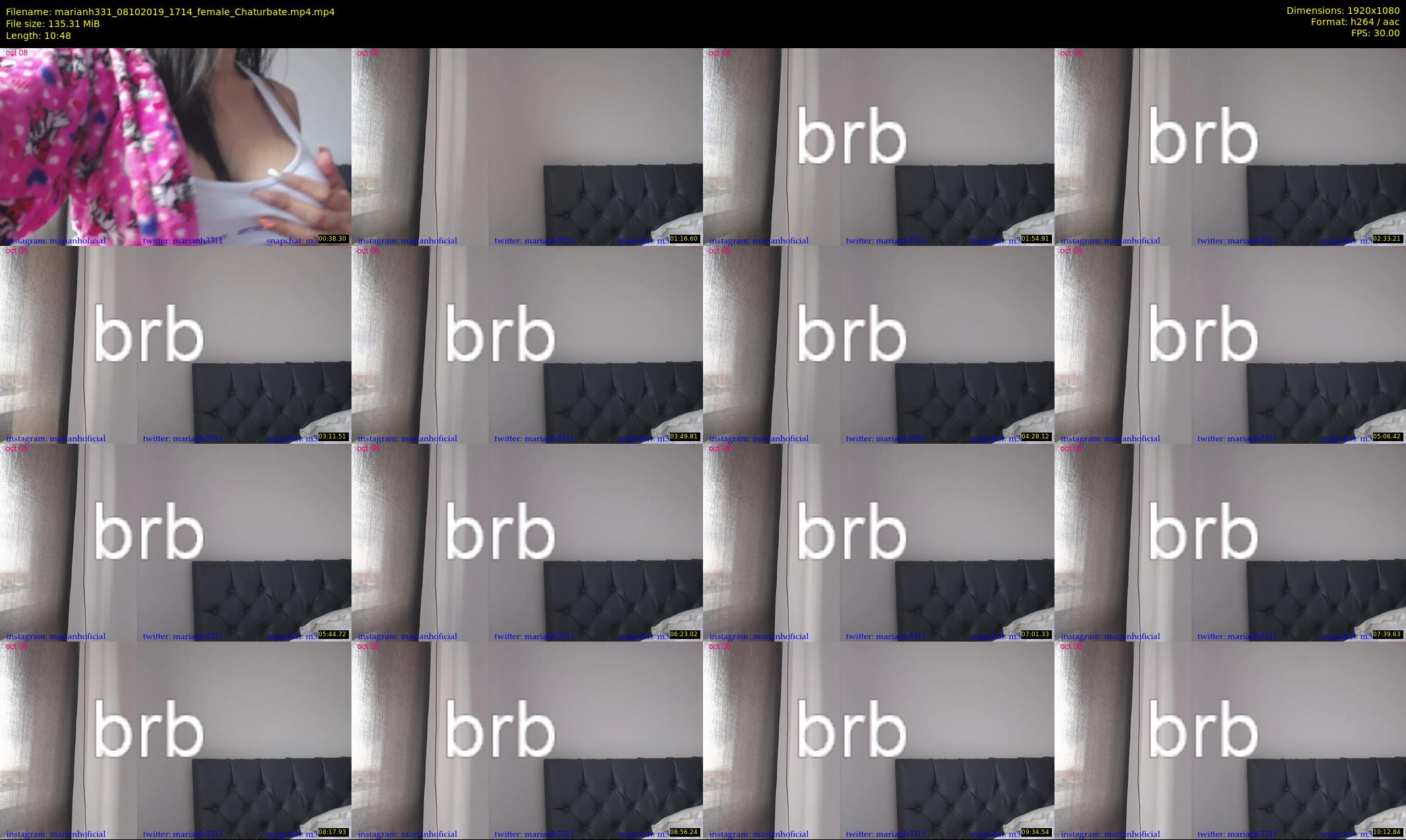marianh331 — 11 minute Chaturbate female cam show recording, 1080p, Oct 8, 2019