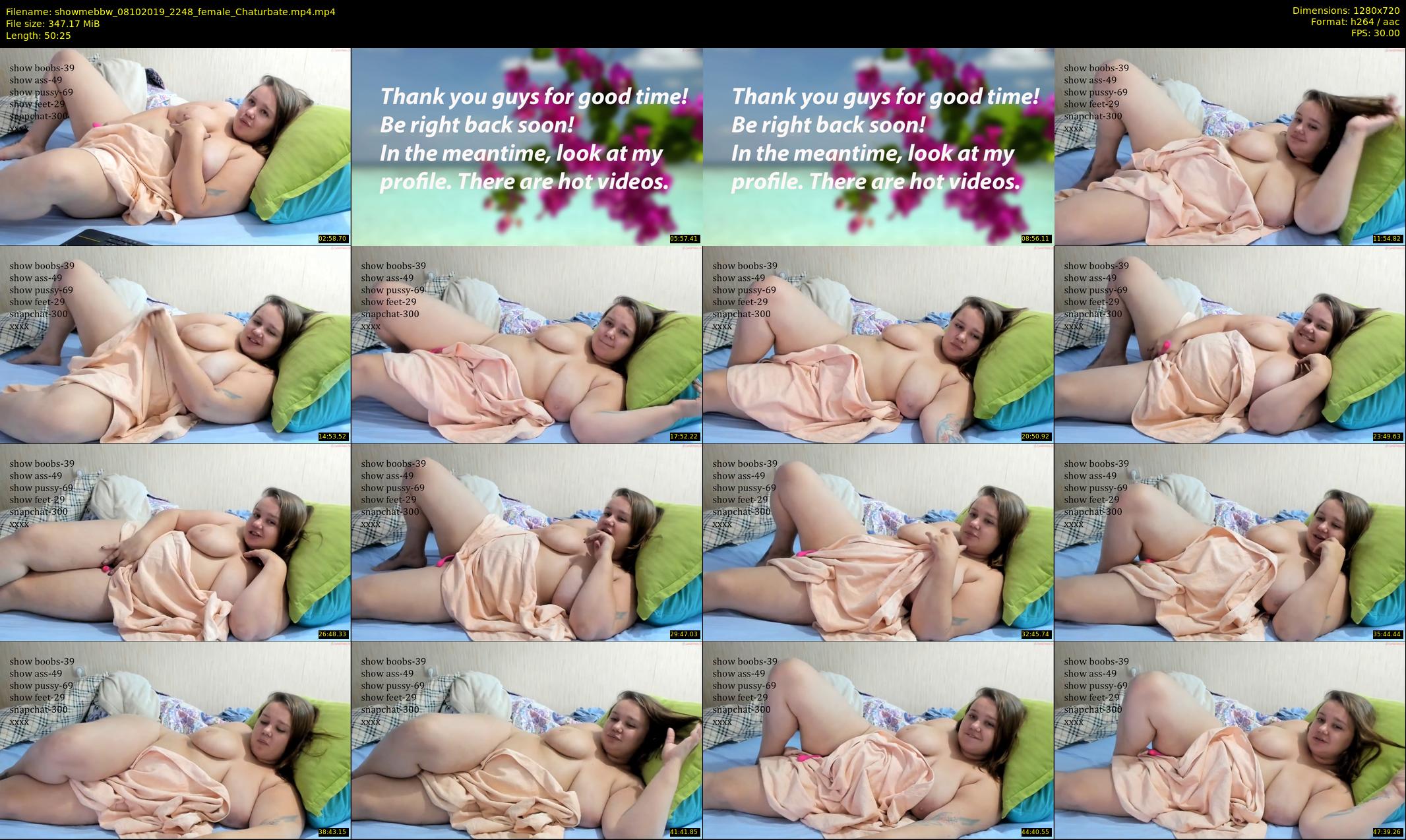 showmebbw — 51 minute Chaturbate female cam show recording, 720p, Oct 8, 2019